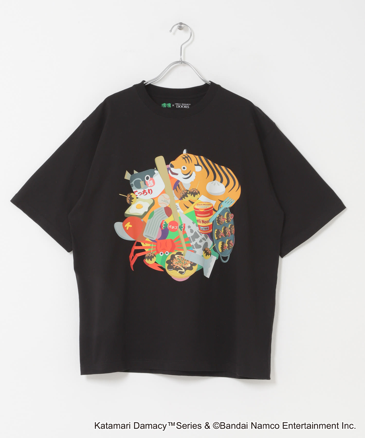 塊魂 ショートスリーブプリントTシャツ BLACK M