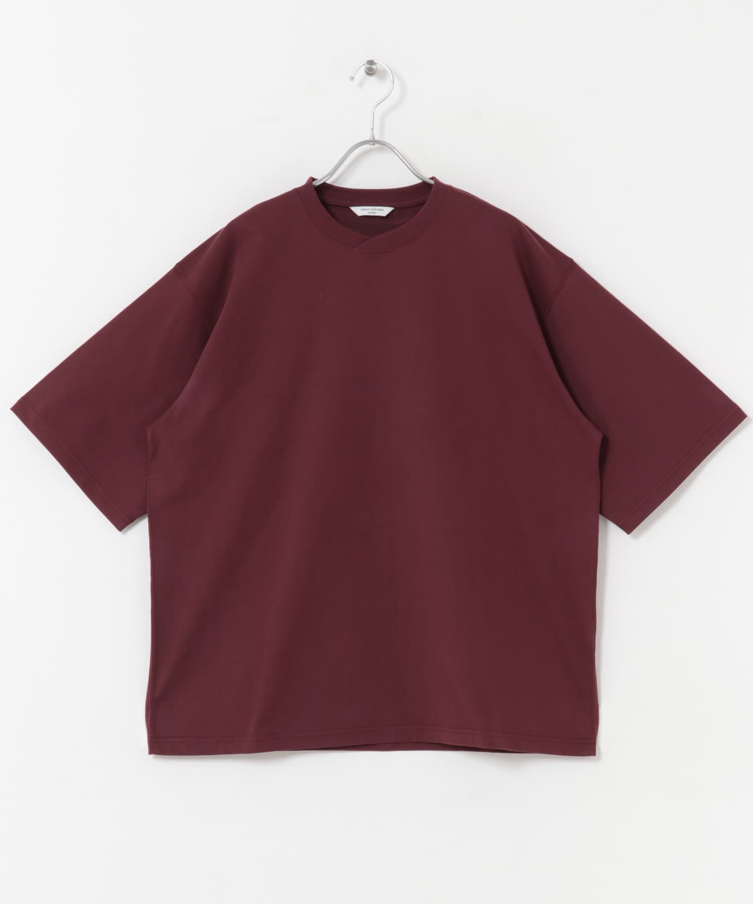 Sorona ラウンドカラーショートスリーブTシャツ BORDEAUX M