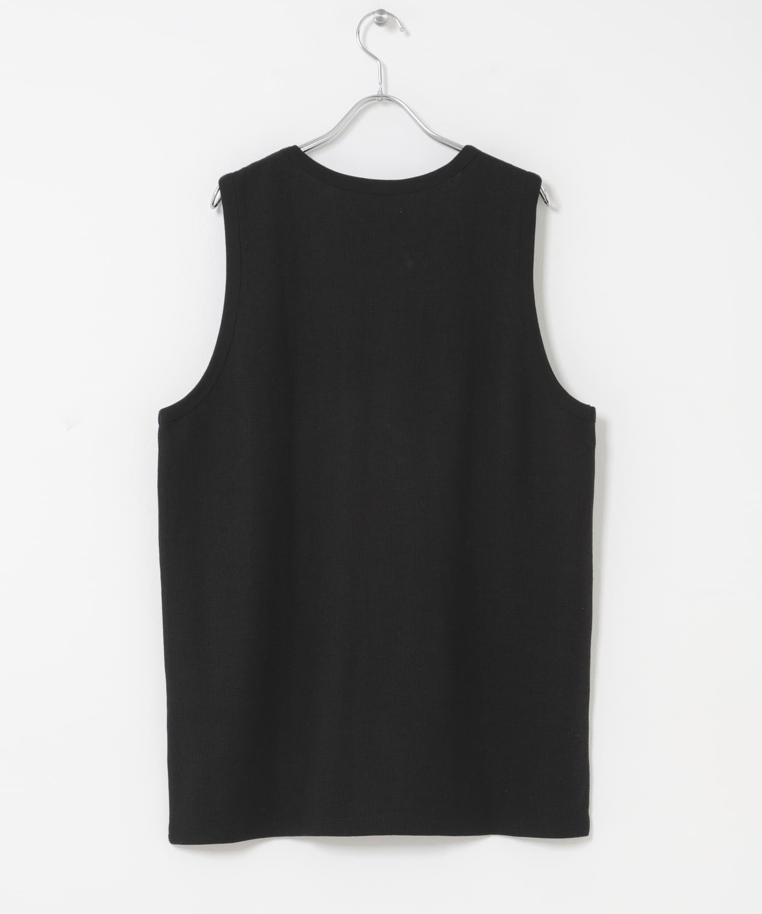 吸水速乾ワッフルタンクトップ BLACK M