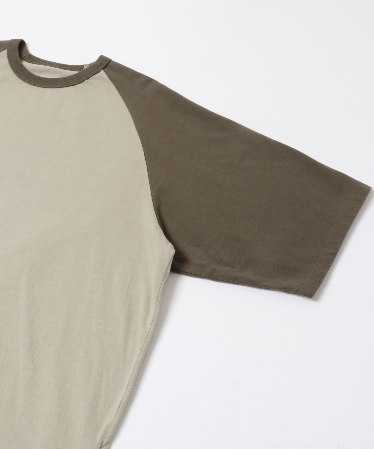 Grow Organic ベースボールTシャツ BEI×BRN M