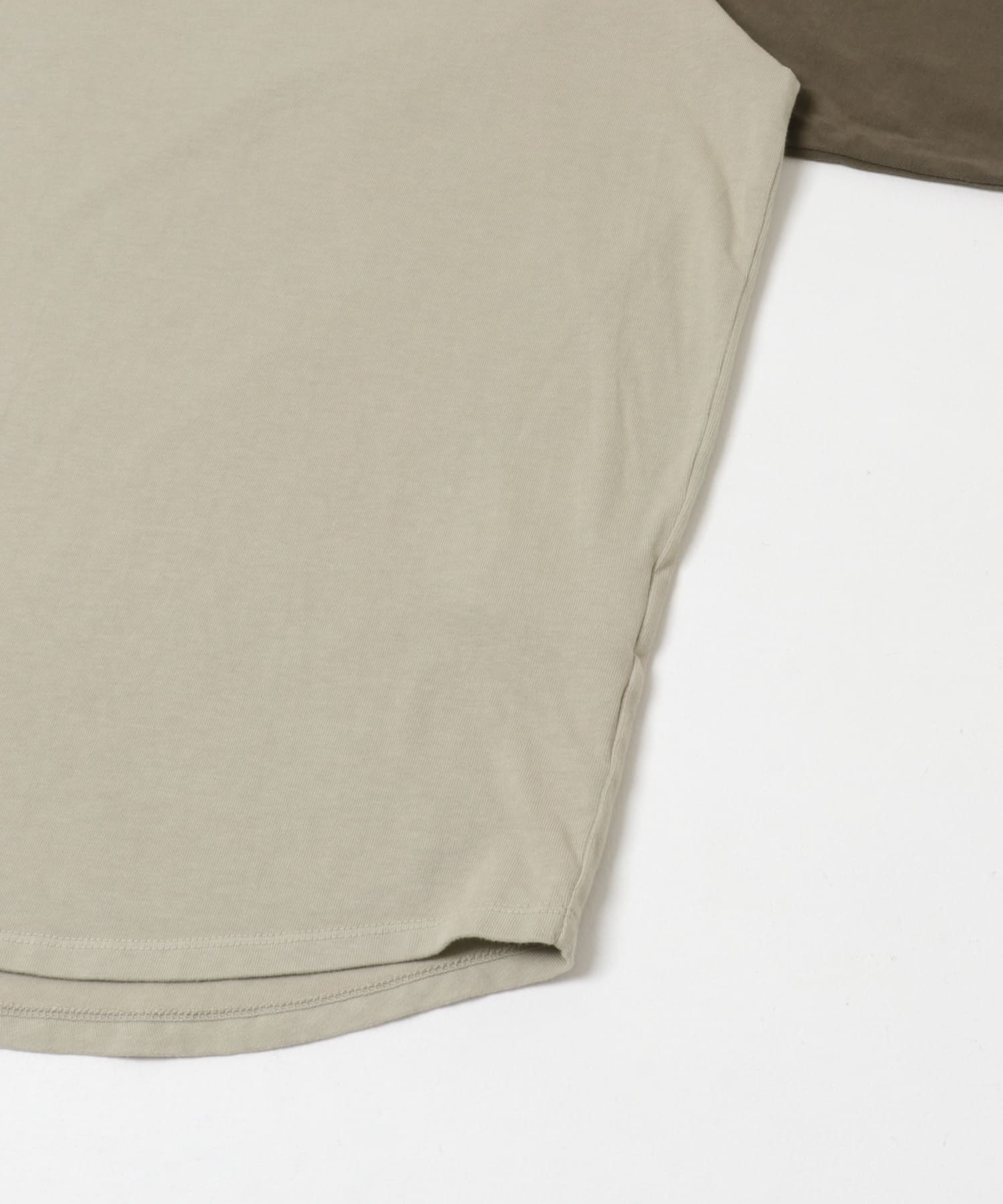 Grow Organic ベースボールTシャツ BEI×BRN M