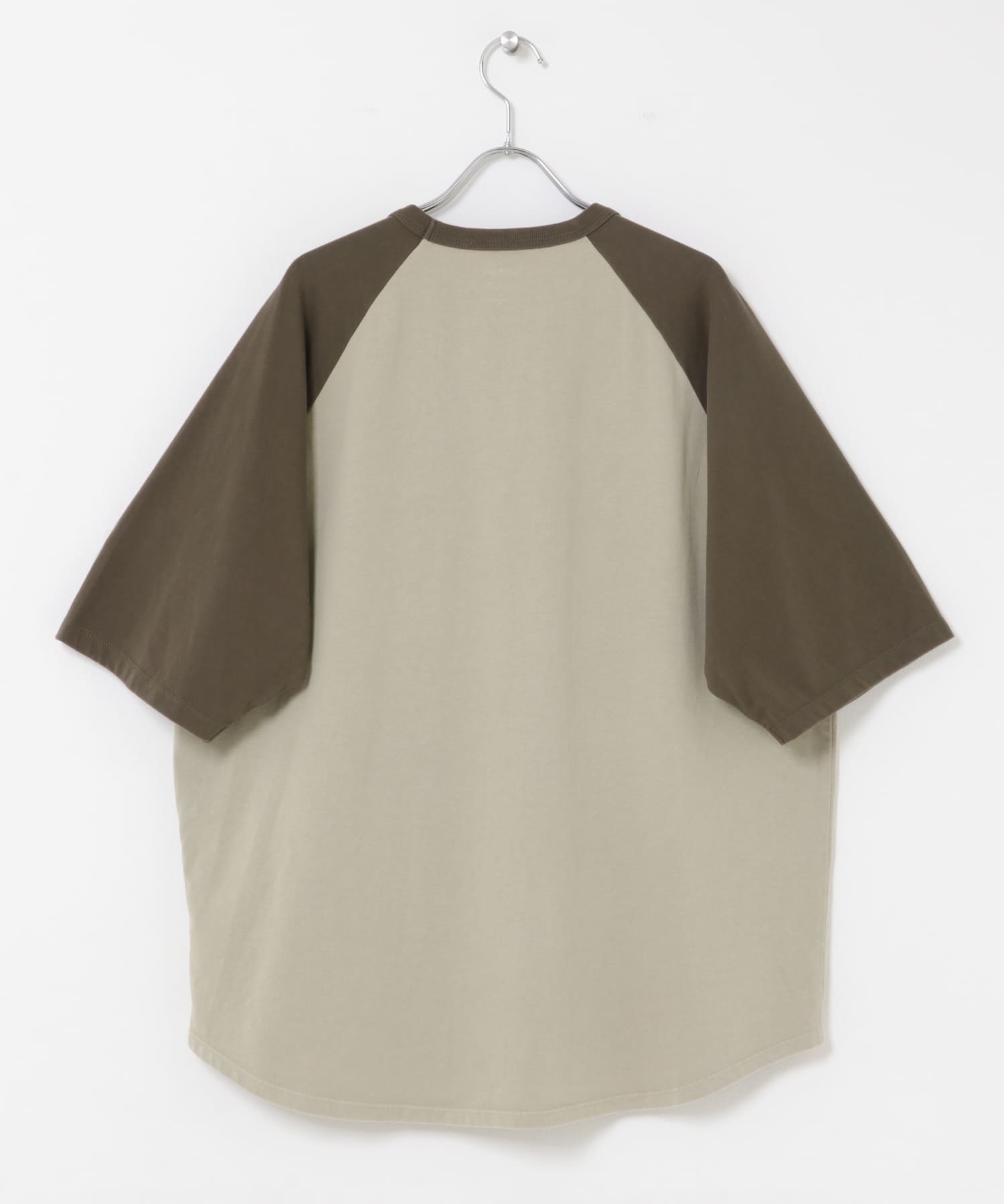 Grow Organic ベースボールTシャツ BEI×BRN M