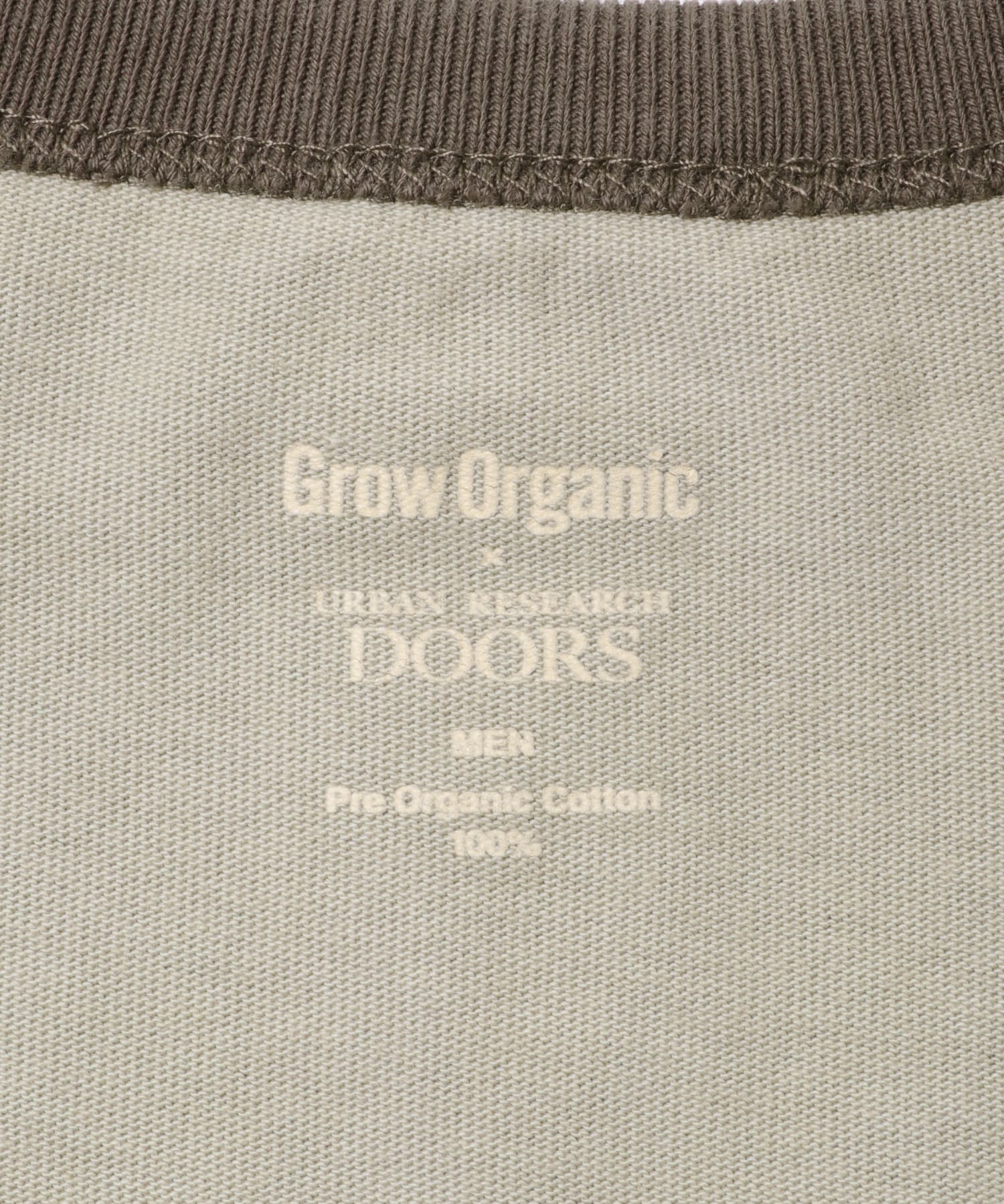 Grow Organic ベースボールTシャツ BEI×BRN M