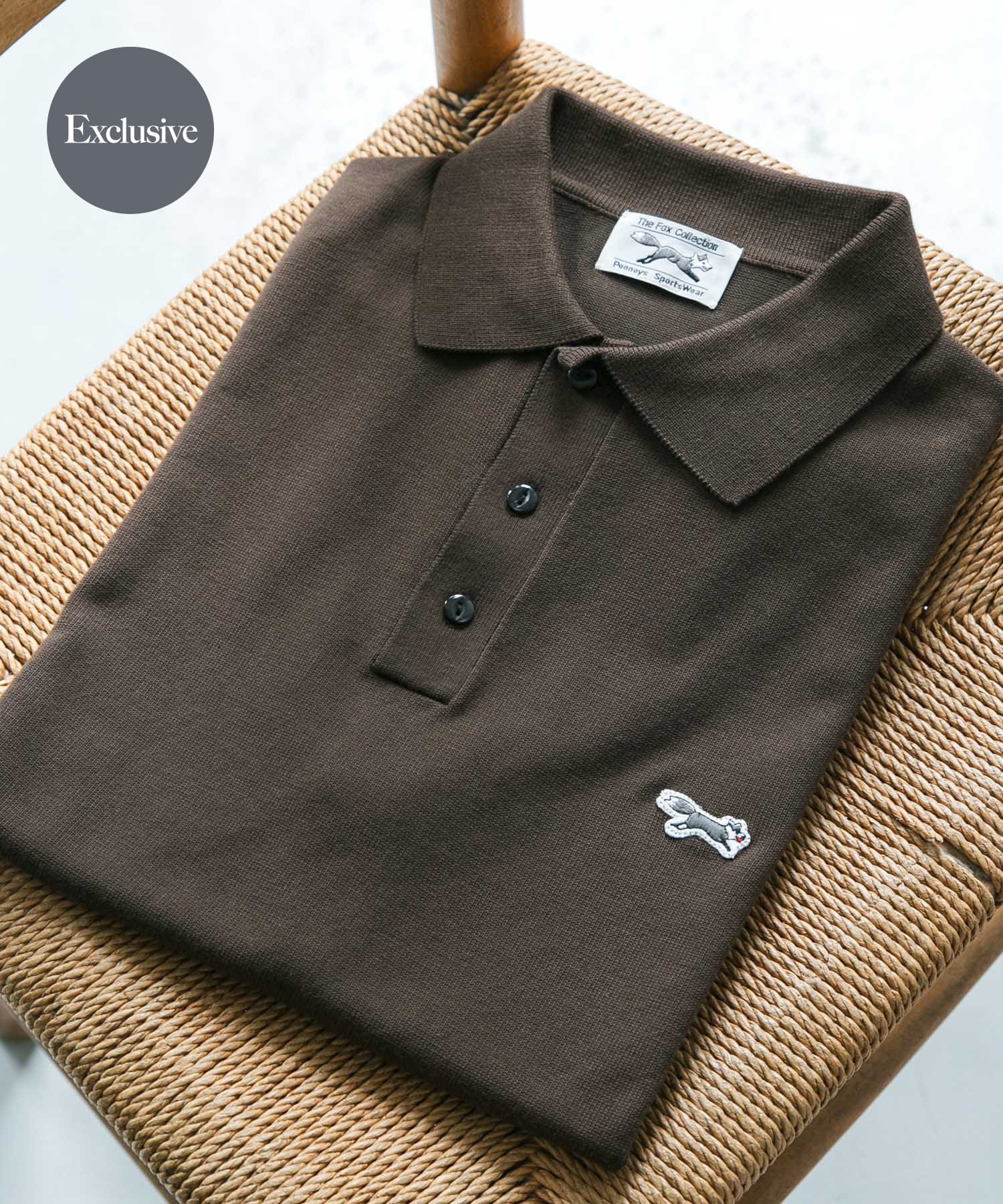 『別注』PENNEYS×DOORS　THE FOX ハイゲージ ニットポロ BROWN M