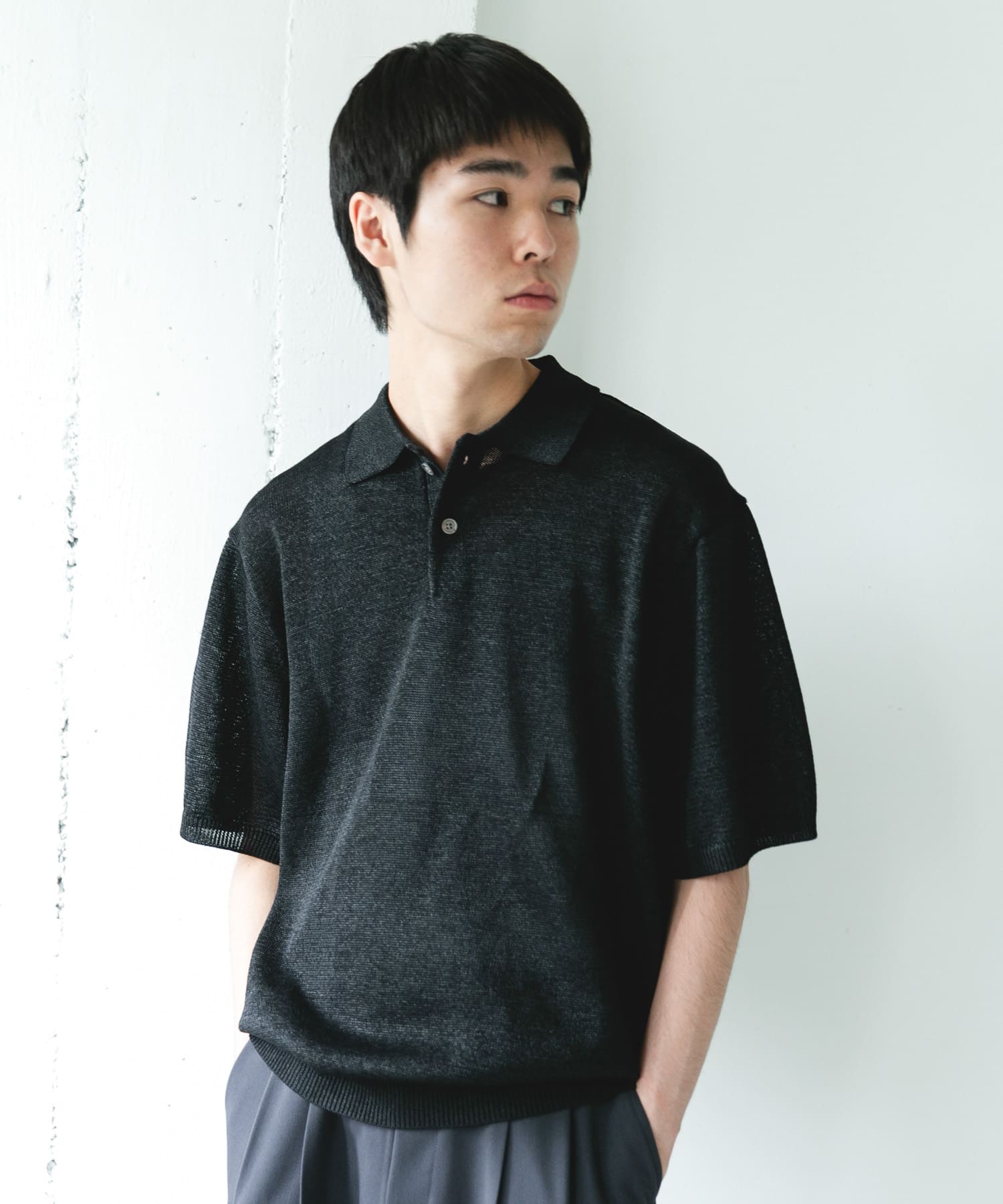 洗濯可/UVカット』『URTECH』Aircare ショートスリーブニットポロ(M