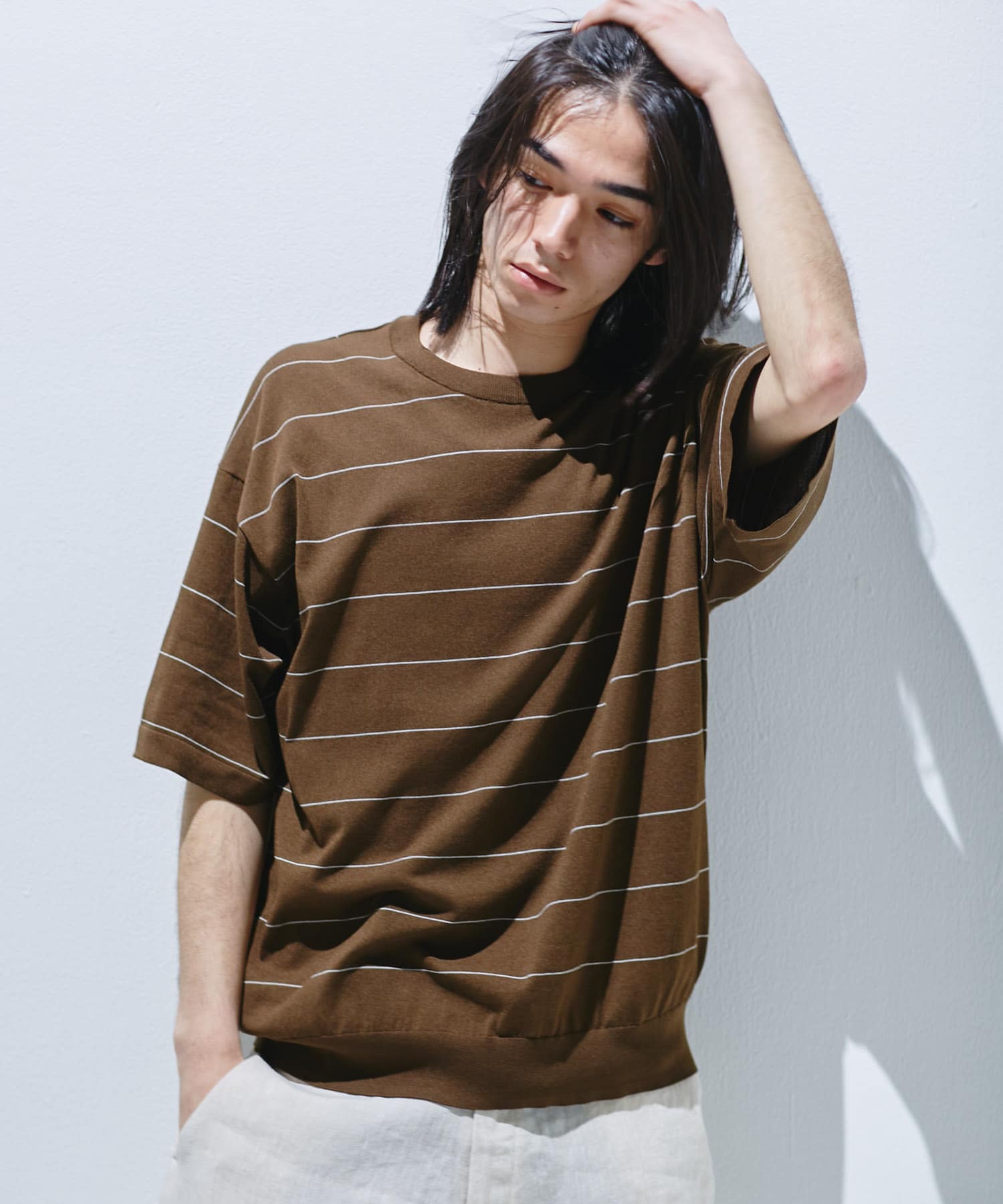 UR TECH』サマシェア クルーネックニット(M BRN×GRG): トップス｜URBAN