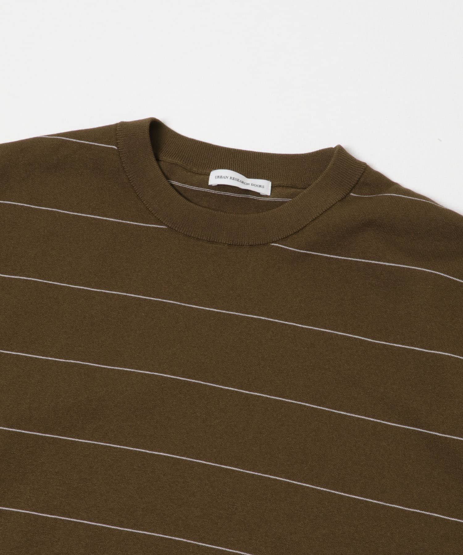 『UR TECH』サマシェア クルーネックニット BRN×GRG M