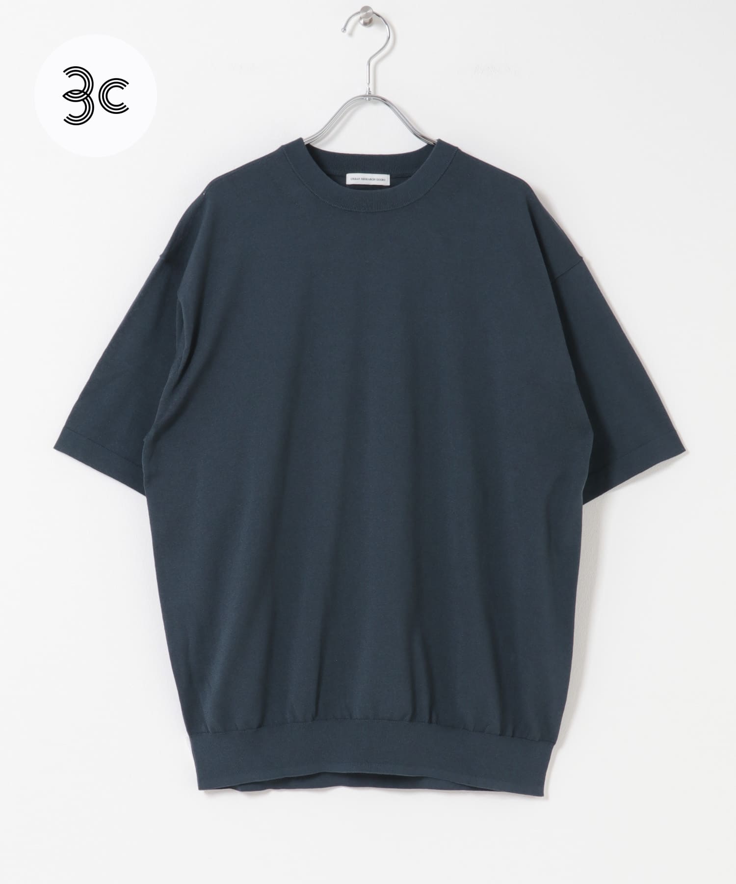 『UR TECH』サマシェア クルーネックニット NAVY M