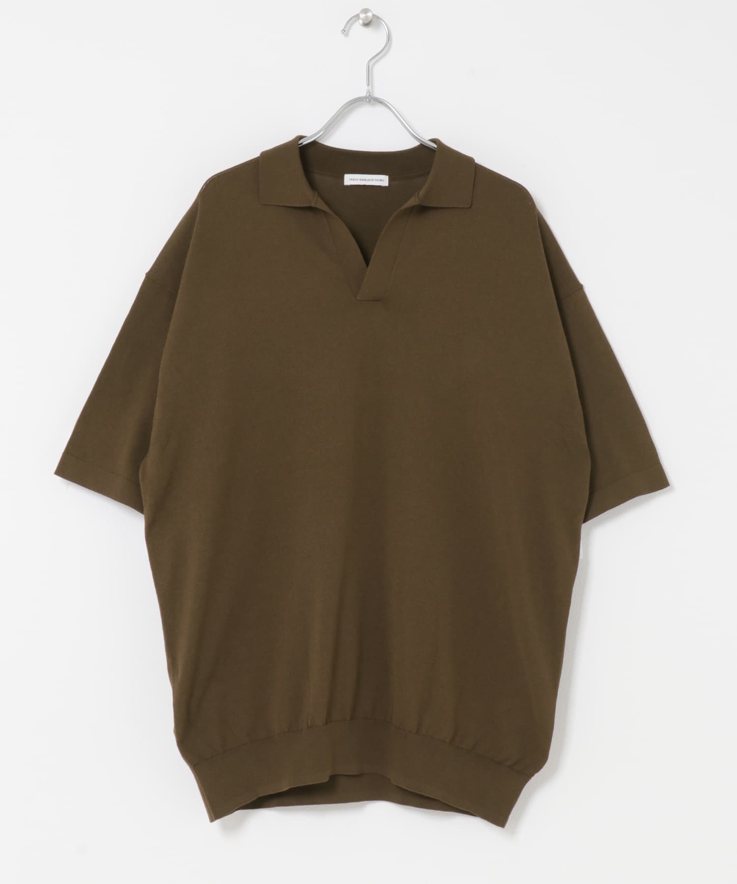 『UR TECH』サマシェア スキッパーニット BROWN M