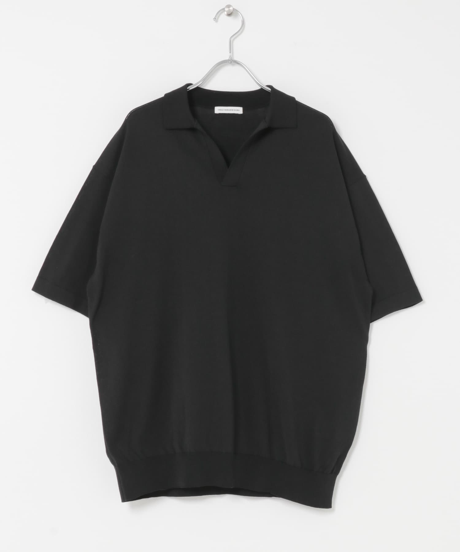 『UR TECH』サマシェア スキッパーニット BLACK M