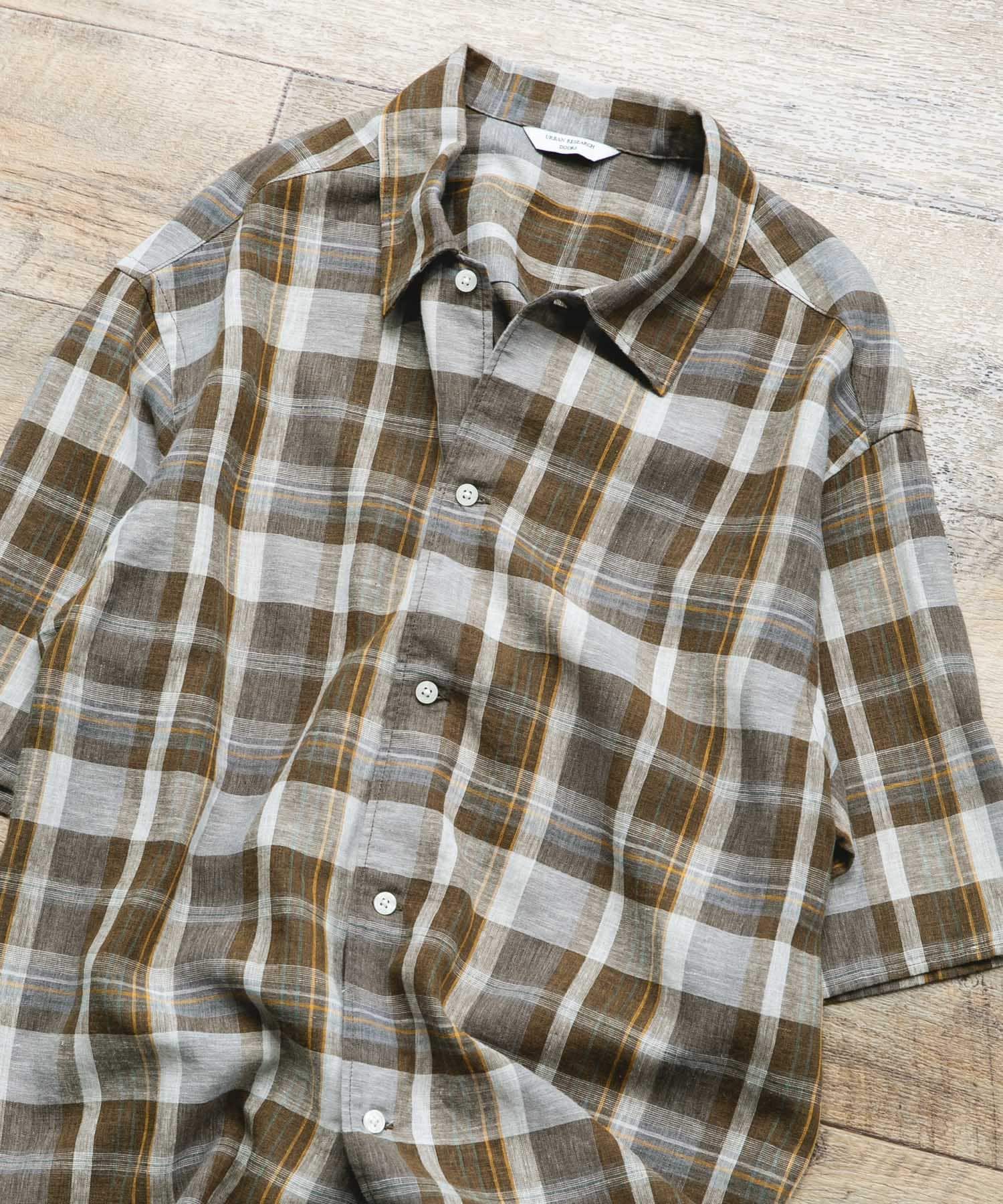 カバーリングリネン キャンプカラーシャツ