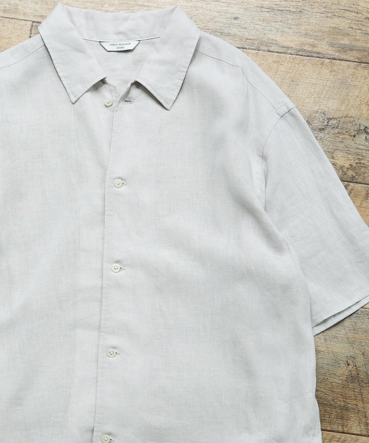 カバーリングリネン キャンプカラーシャツ L.GRAY M
