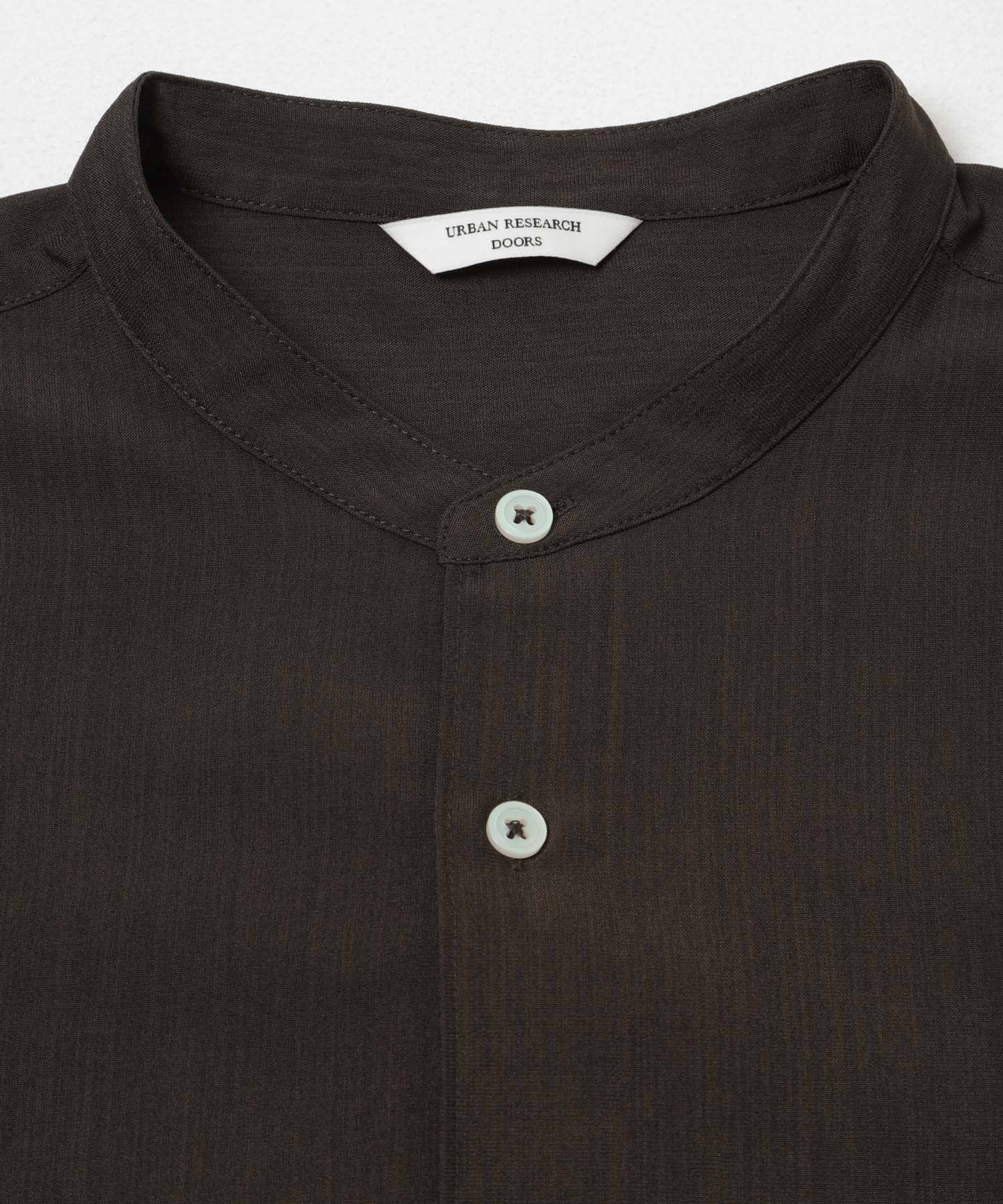セオアルファバンドカラーショートスリーブシャツ BROWN M
