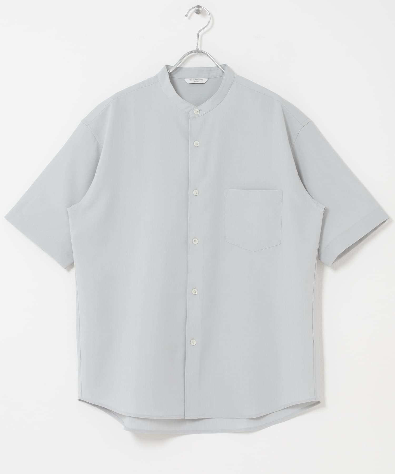セオアルファバンドカラーショートスリーブシャツ L.GRAY M