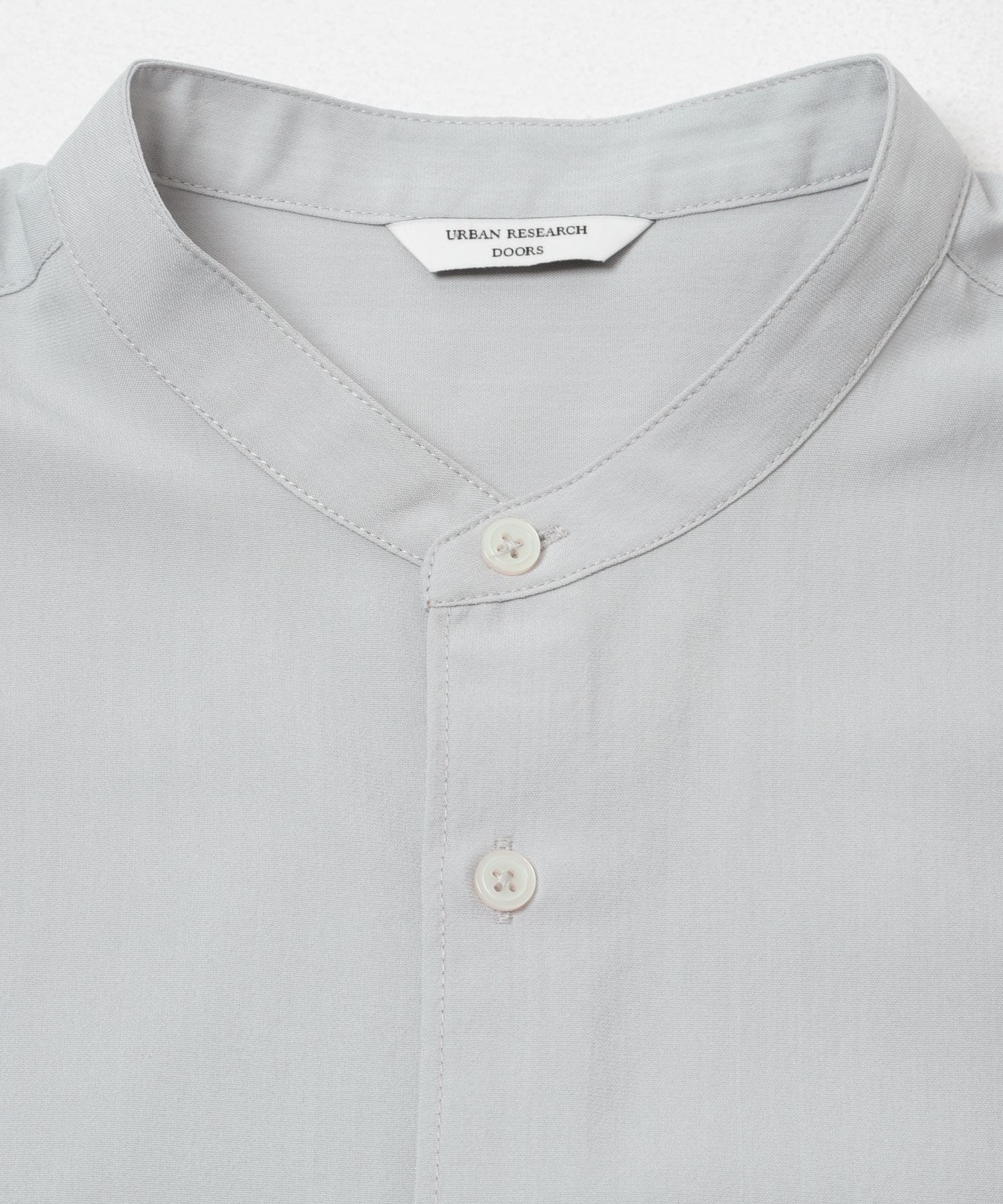 セオアルファバンドカラーショートスリーブシャツ L.GRAY M