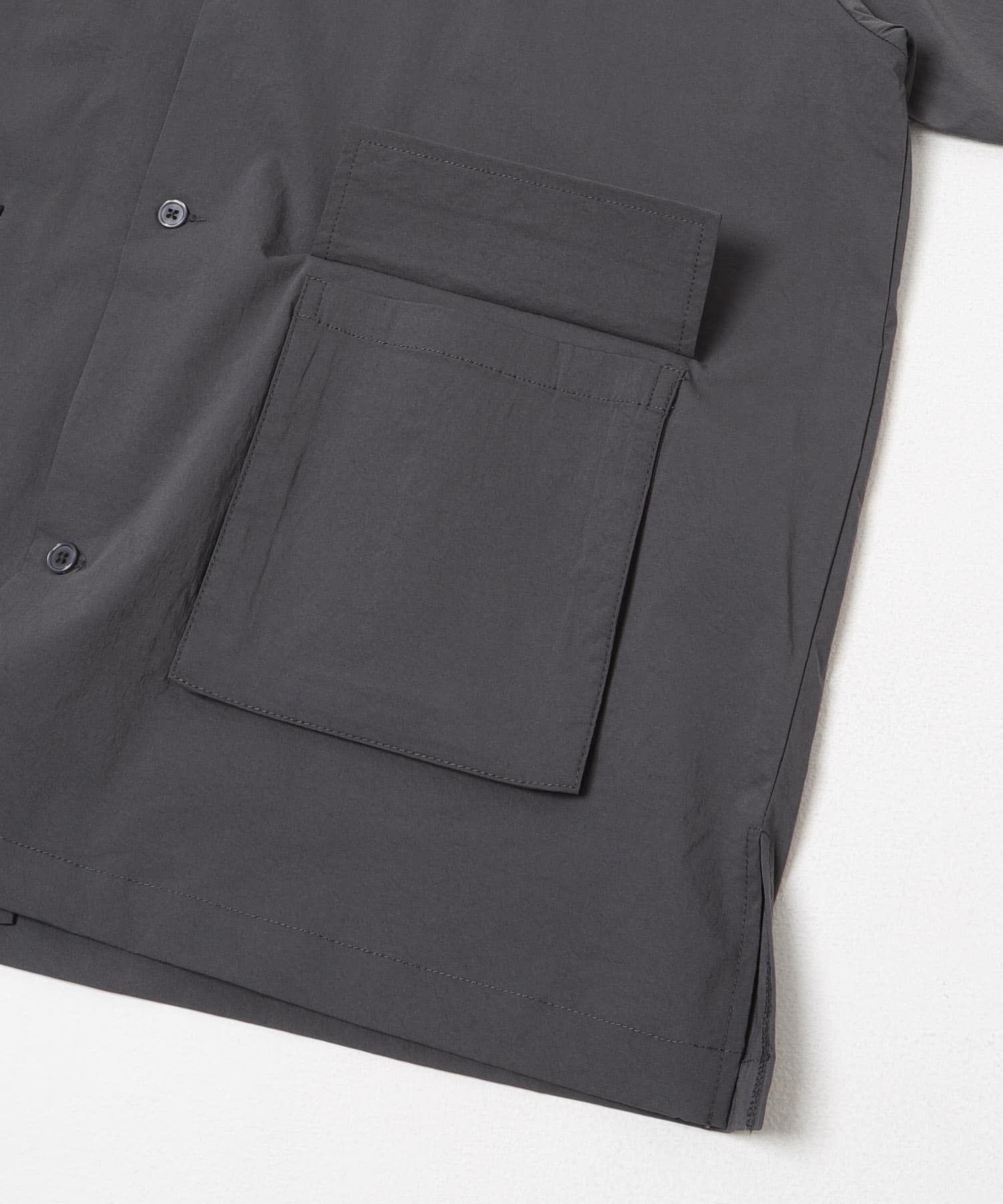 ストレッチクロス ビッグポケットショートスリーブシャツ CHARCOAL M