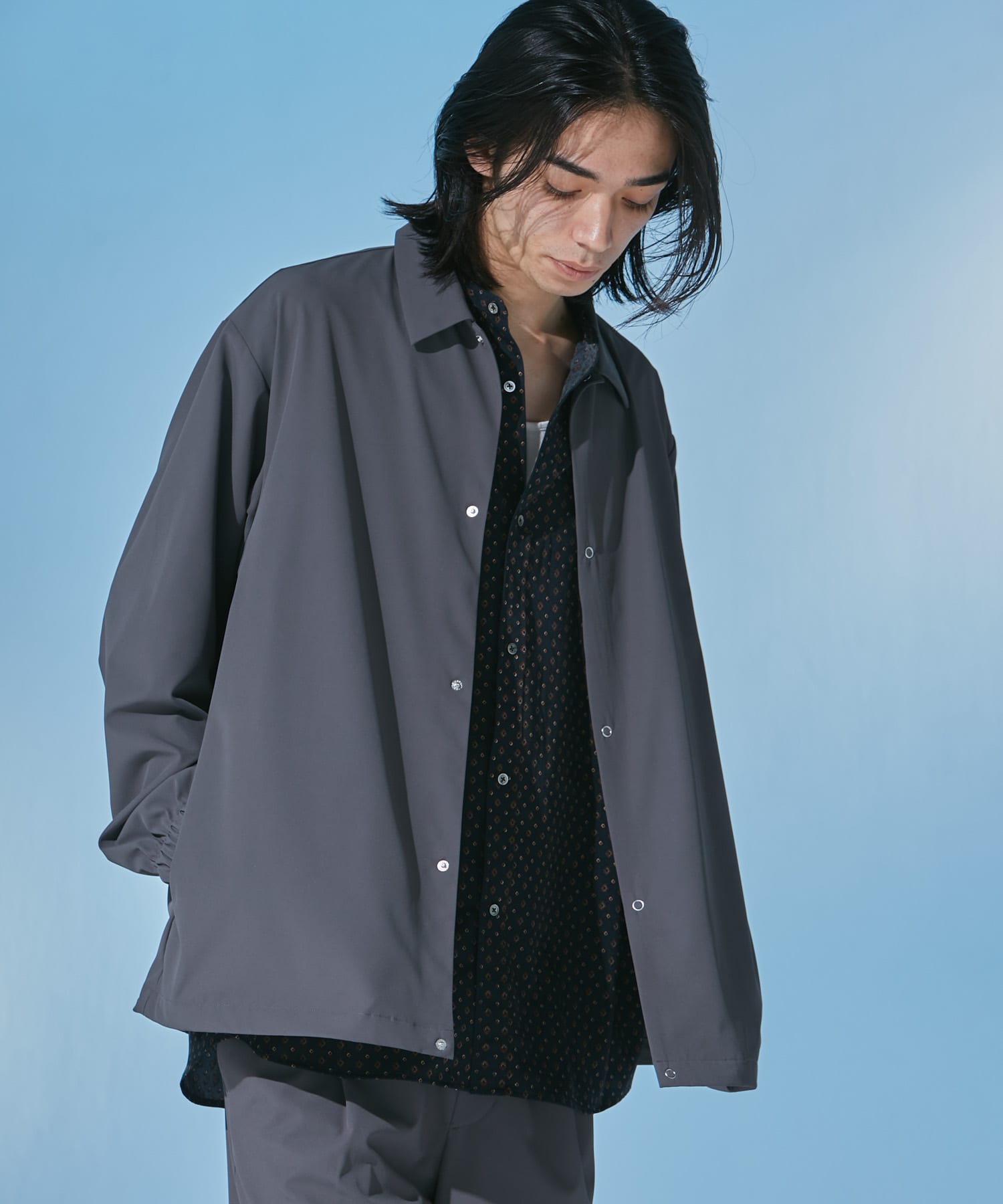 『UR TECH』サマシェア ロングスリーブシャツカーディガン