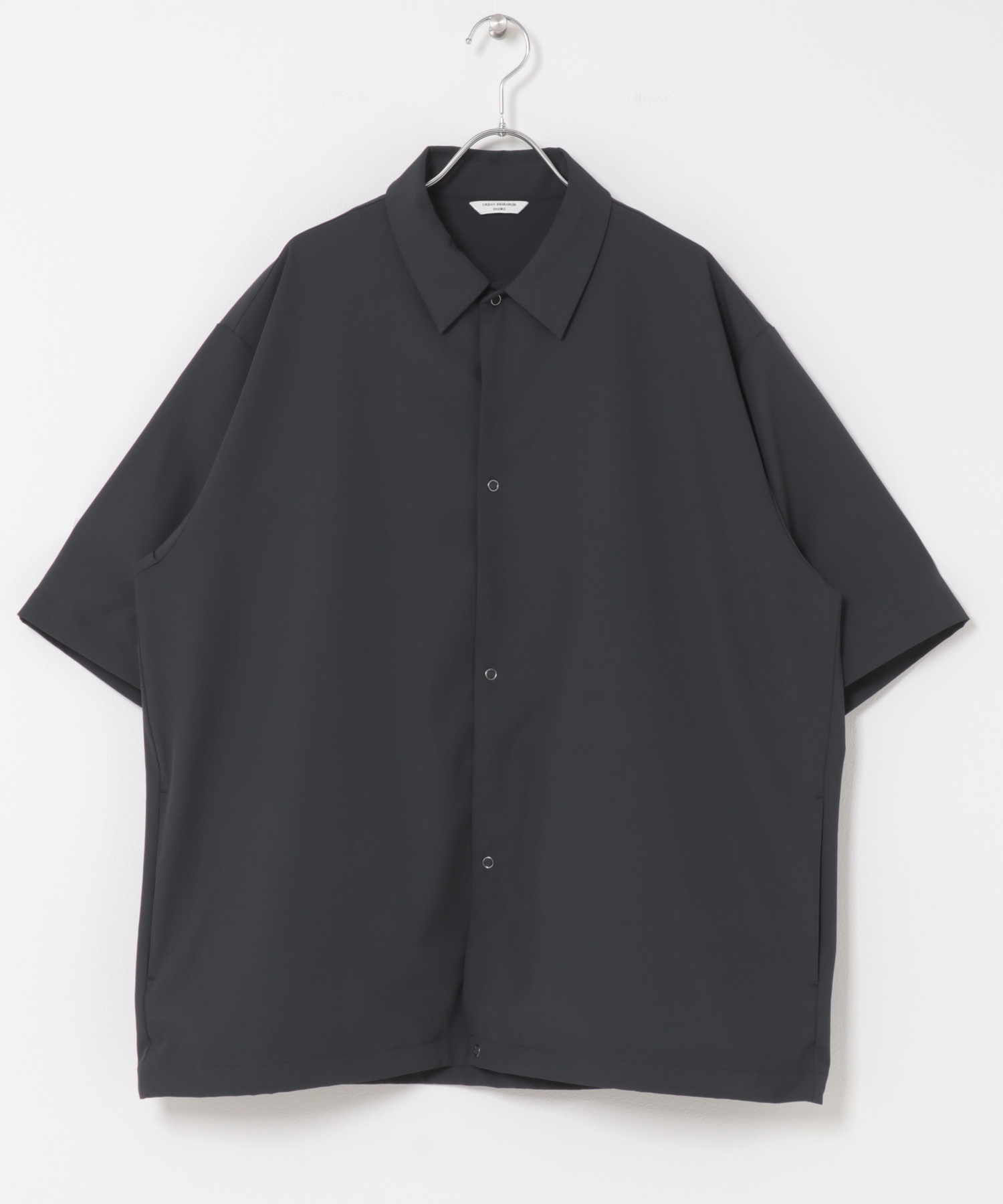 『UR TECH』サマシェア ショートスリーブシャツカーディガン CHARCOAL M