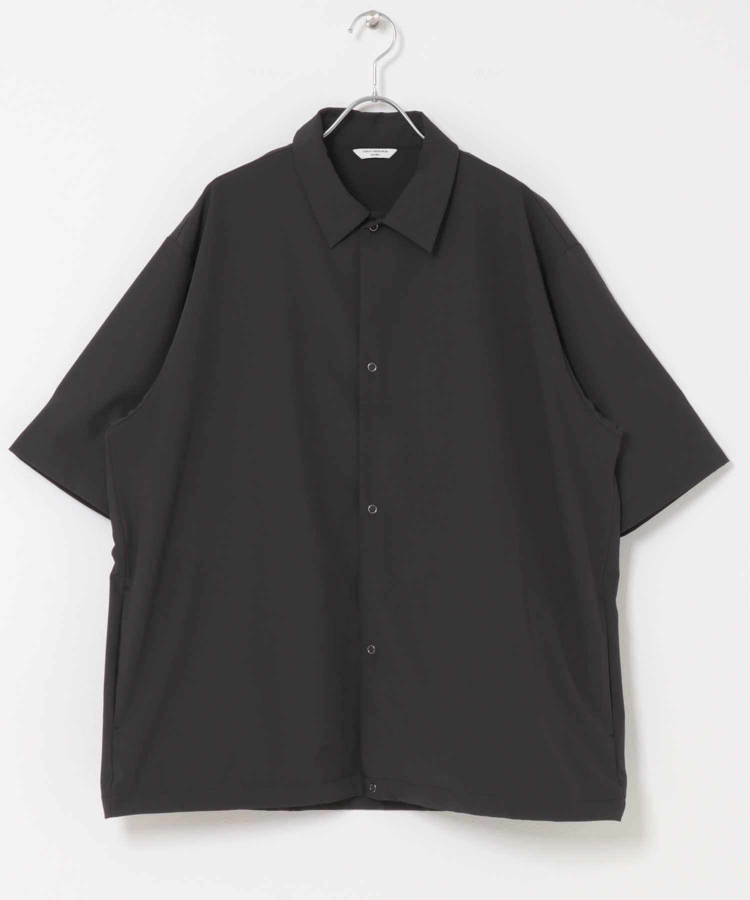 『UR TECH』サマシェア ショートスリーブシャツカーディガン BLACK M