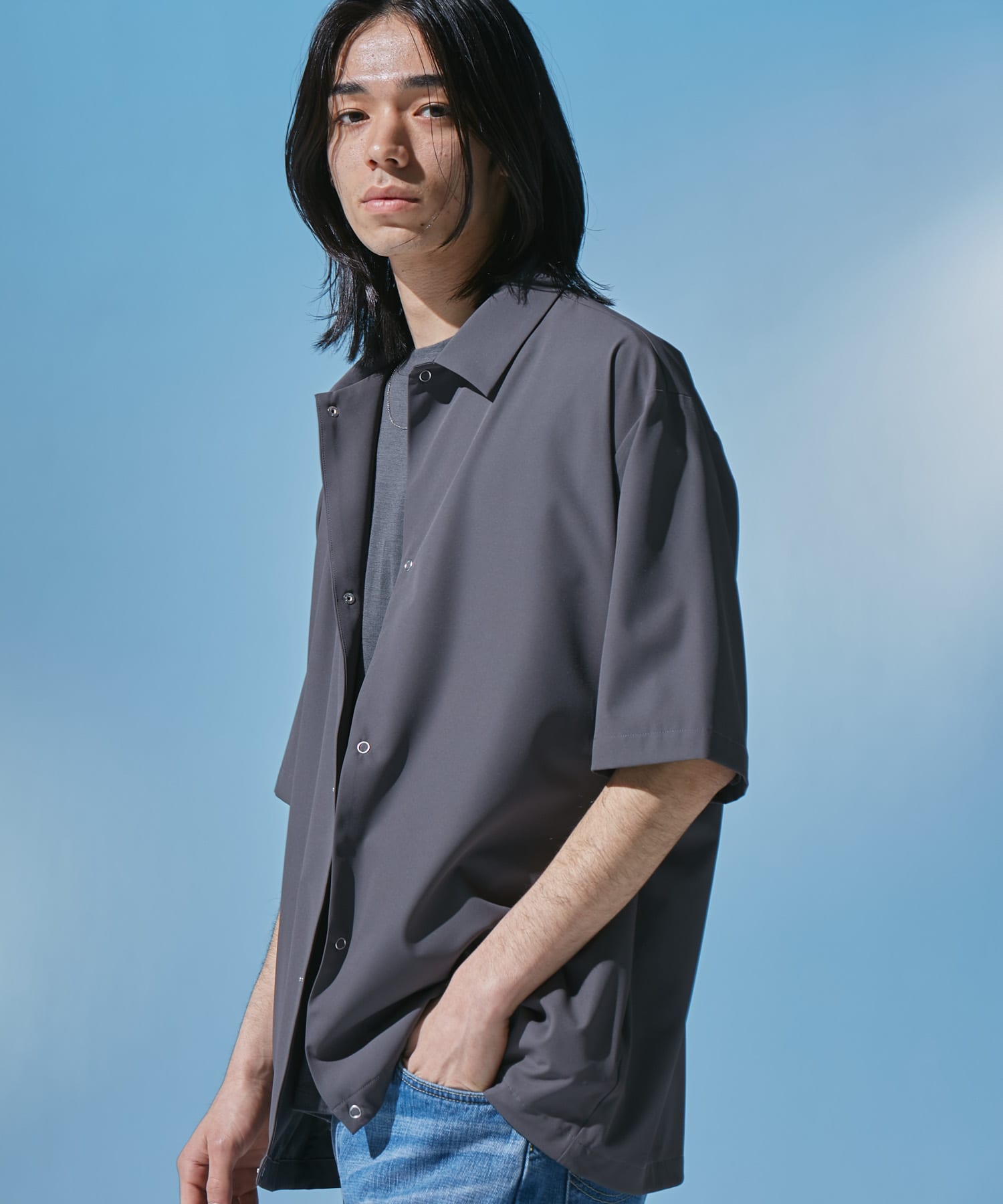 『仁村紗和さん着用』『UR TECH』サマシェア ショートスリーブシャツカーディガン