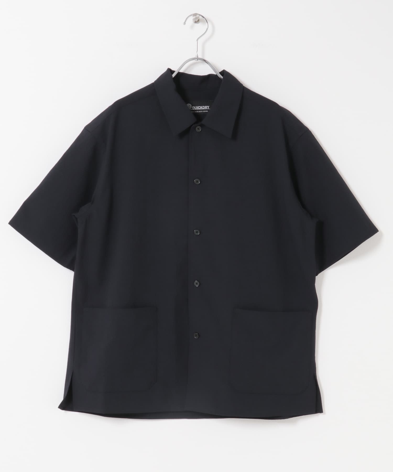 『イージーケア/速乾/UVカット』クイックドライショートスリーブシャツカバーオール NAVY M