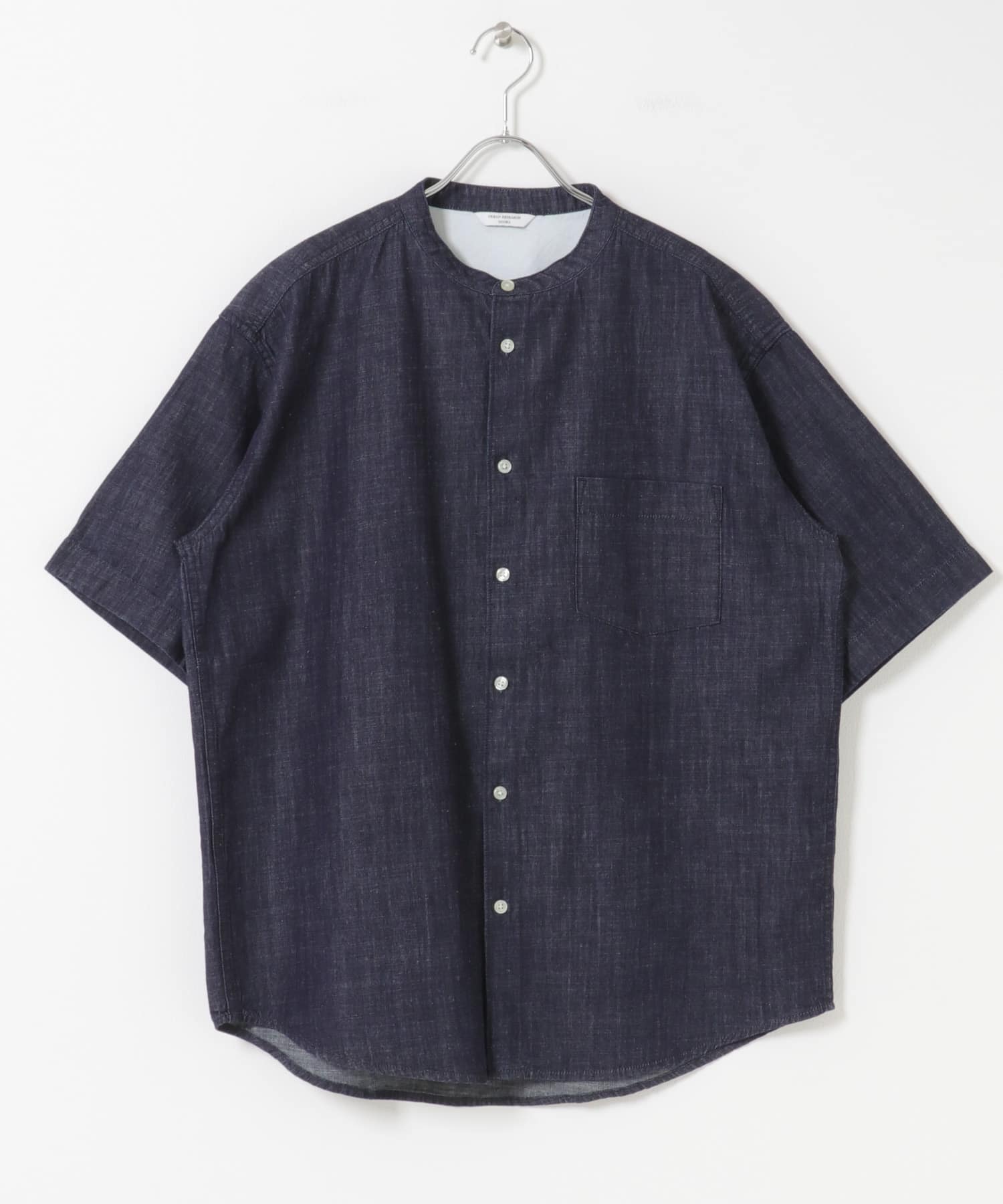 リネンブレンド デニムバンドショートスリーブシャツ O.W. M