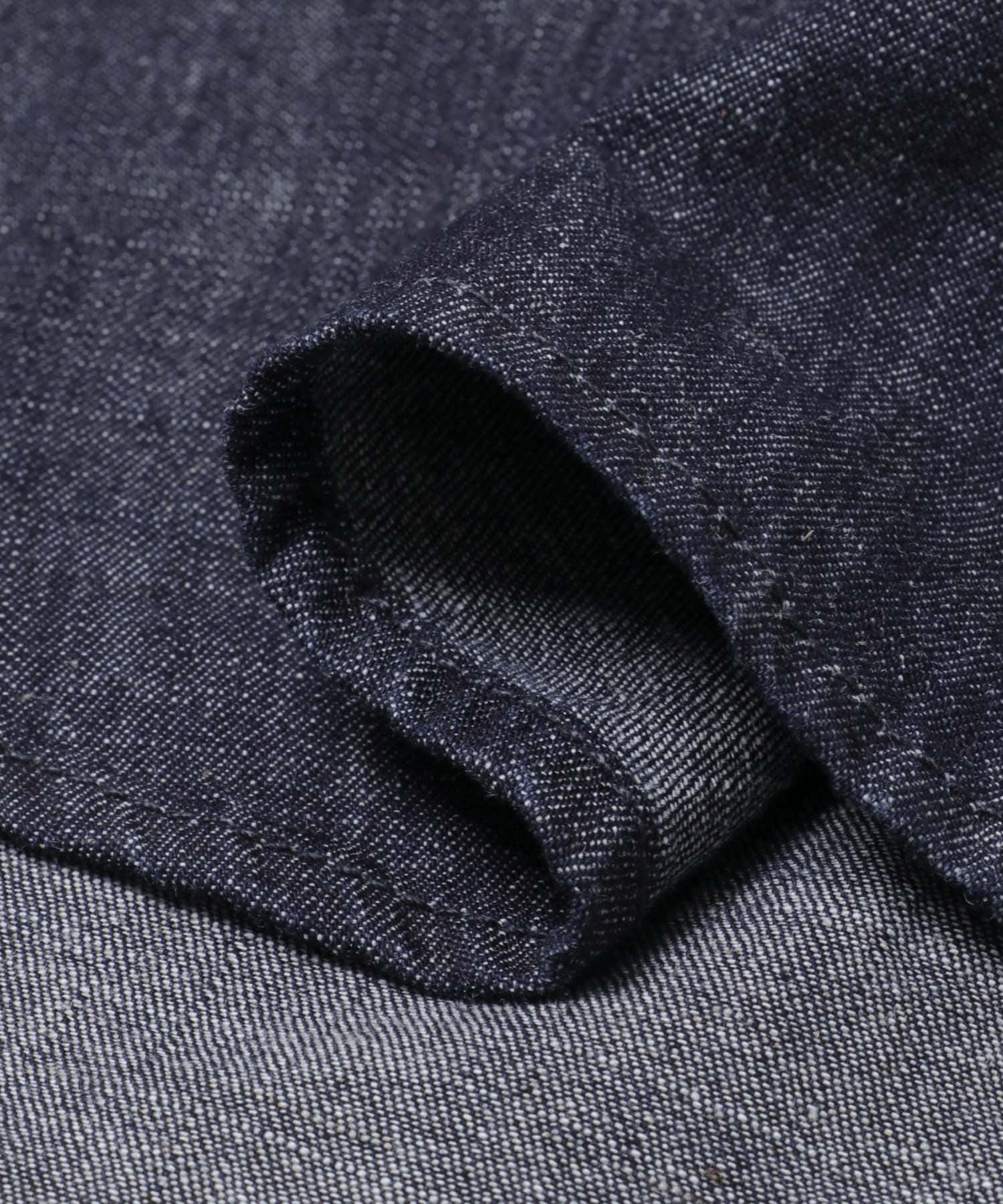 リネンブレンド デニムバンドショートスリーブシャツ O.W. M