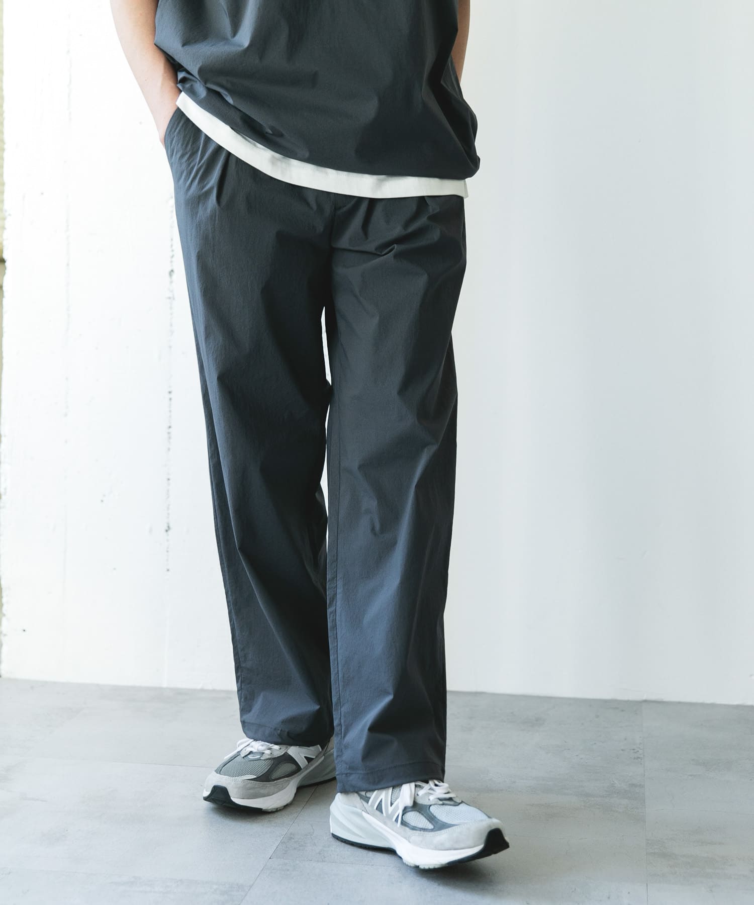 『UVカット/接触冷感/吸水速乾』ストレッチクロスイージーパンツ