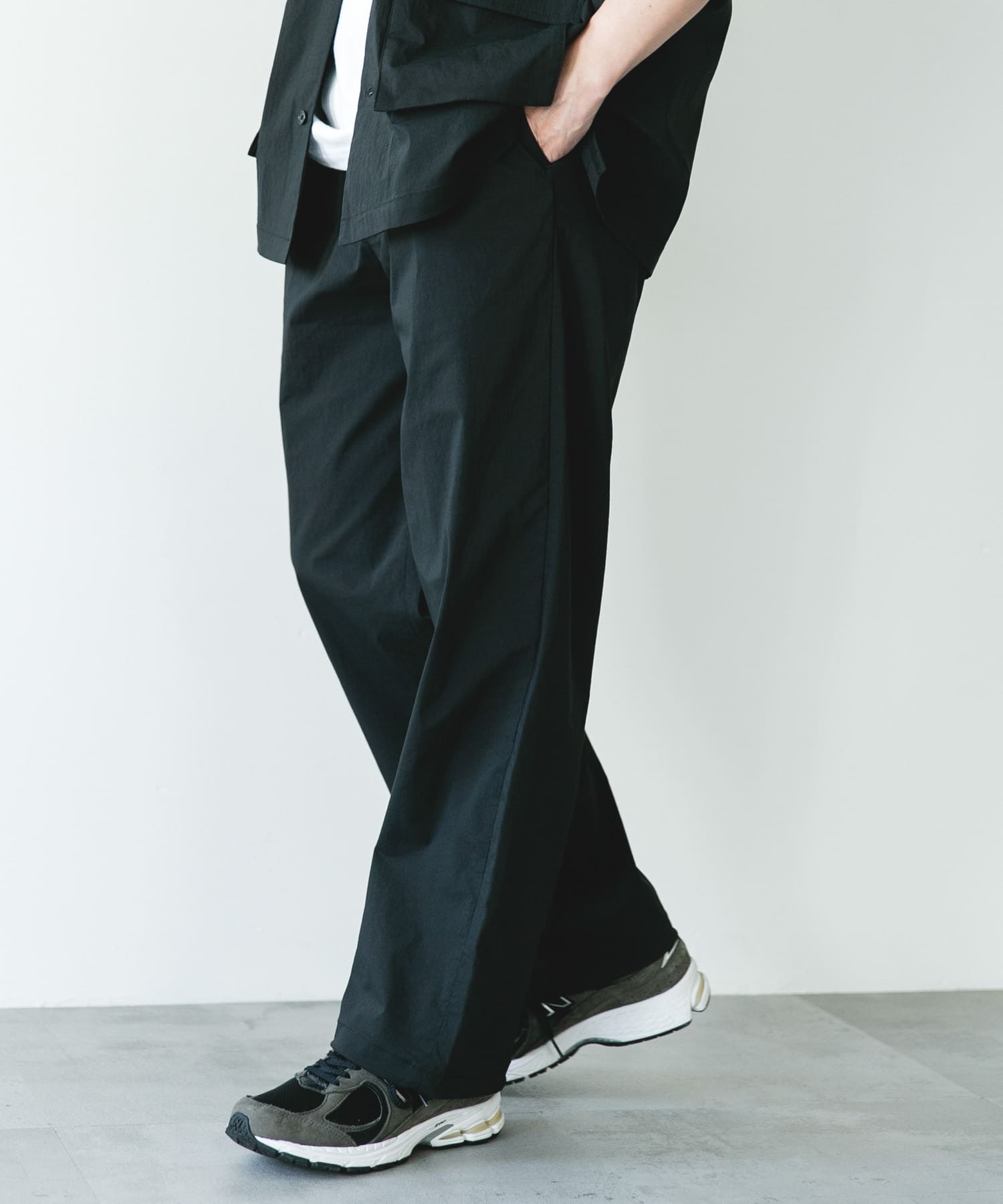 『UVカット/接触冷感/吸水速乾』ストレッチクロスイージーパンツ