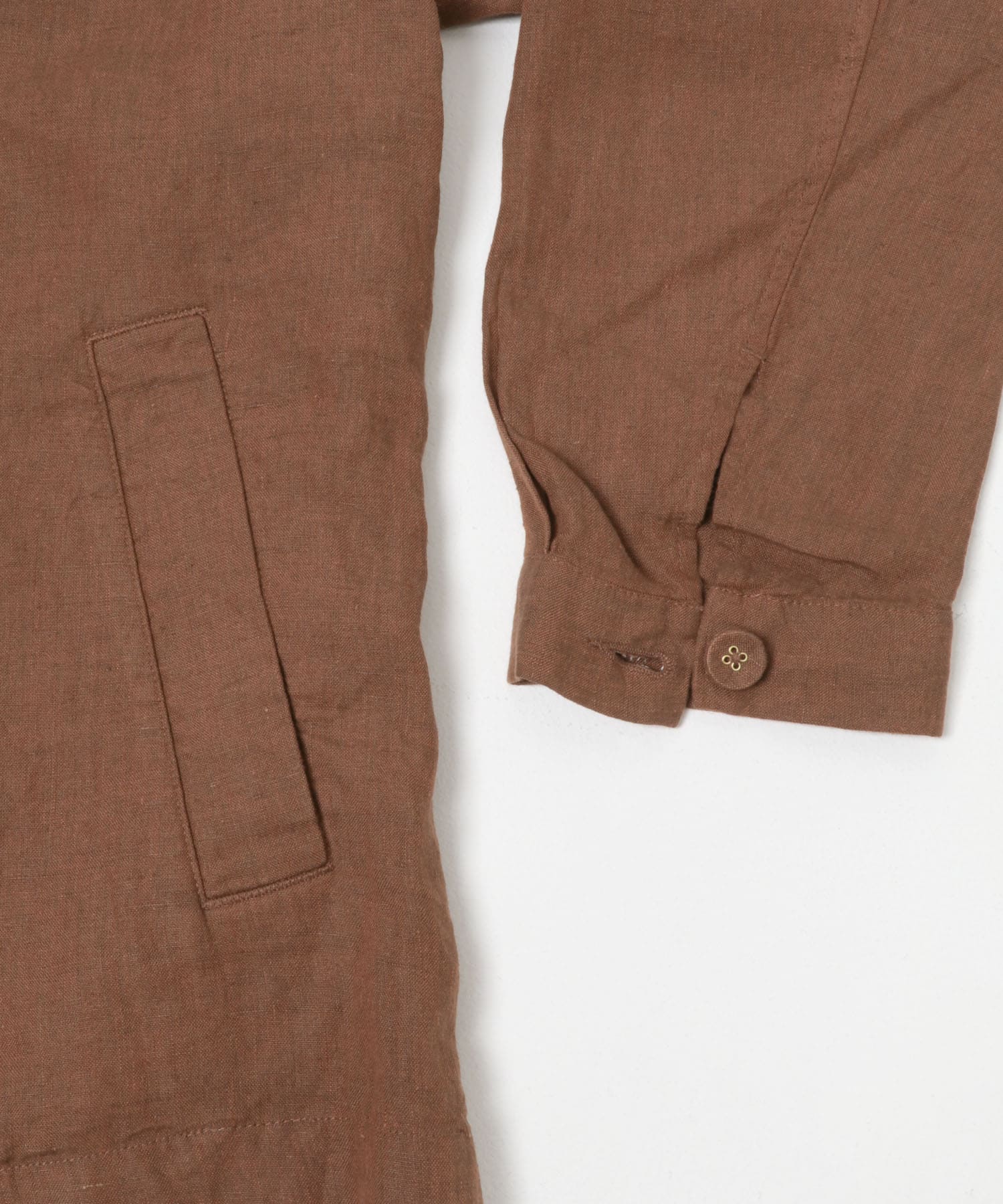 シルケットリネン シャツジャケット BROWN M