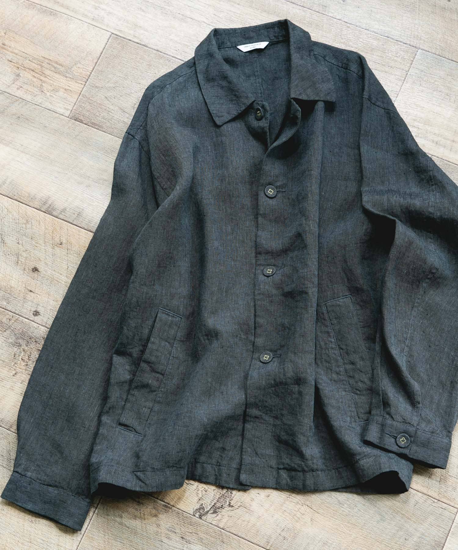 シルケットリネン シャツジャケット