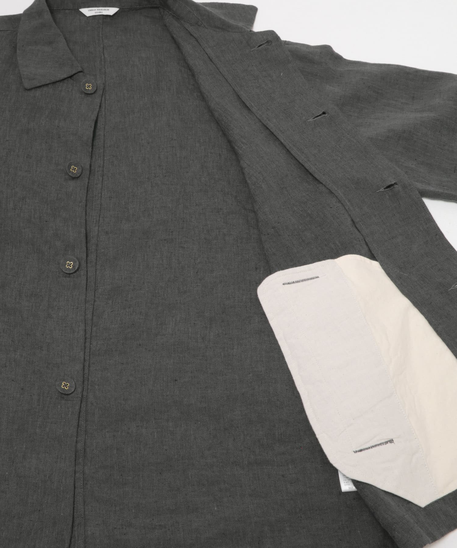 シルケットリネン シャツジャケット INK BLACK M