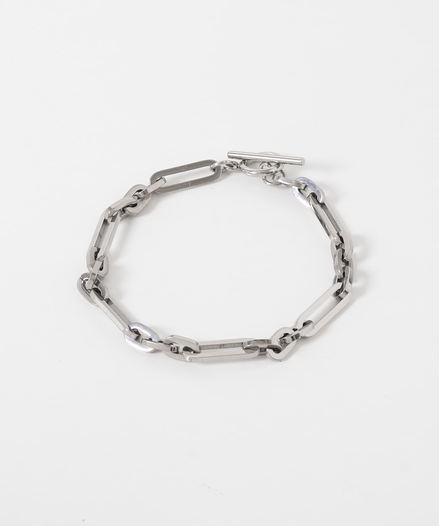 ミックスレクタングルチェーンブレスレット(- SILVER): アクセサリー