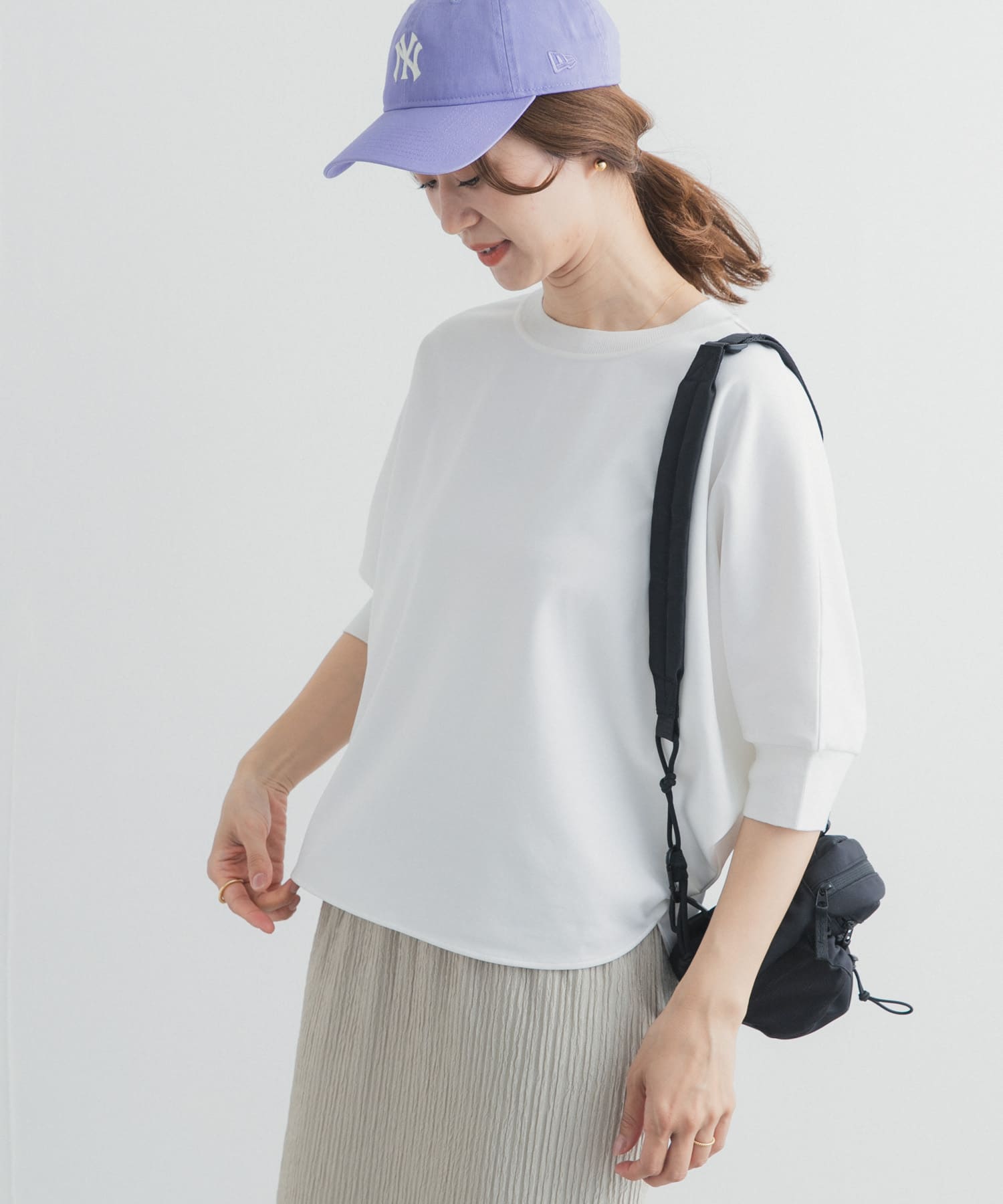 ニットドッキングドルマン プルオーバー(Free OFF WHITE): トップス