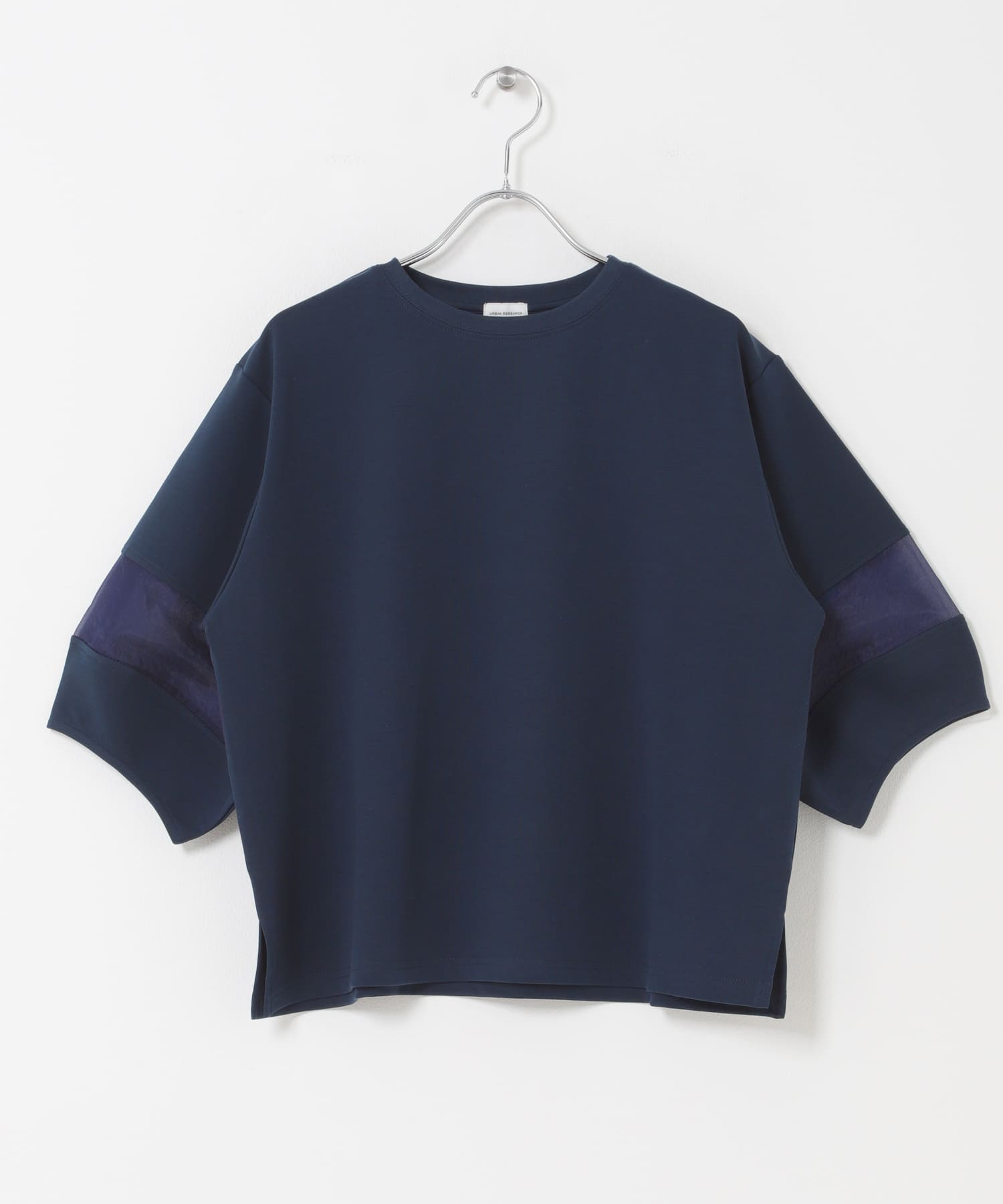 異素材ドッキングスリーブプルオーバー NAVY Free
