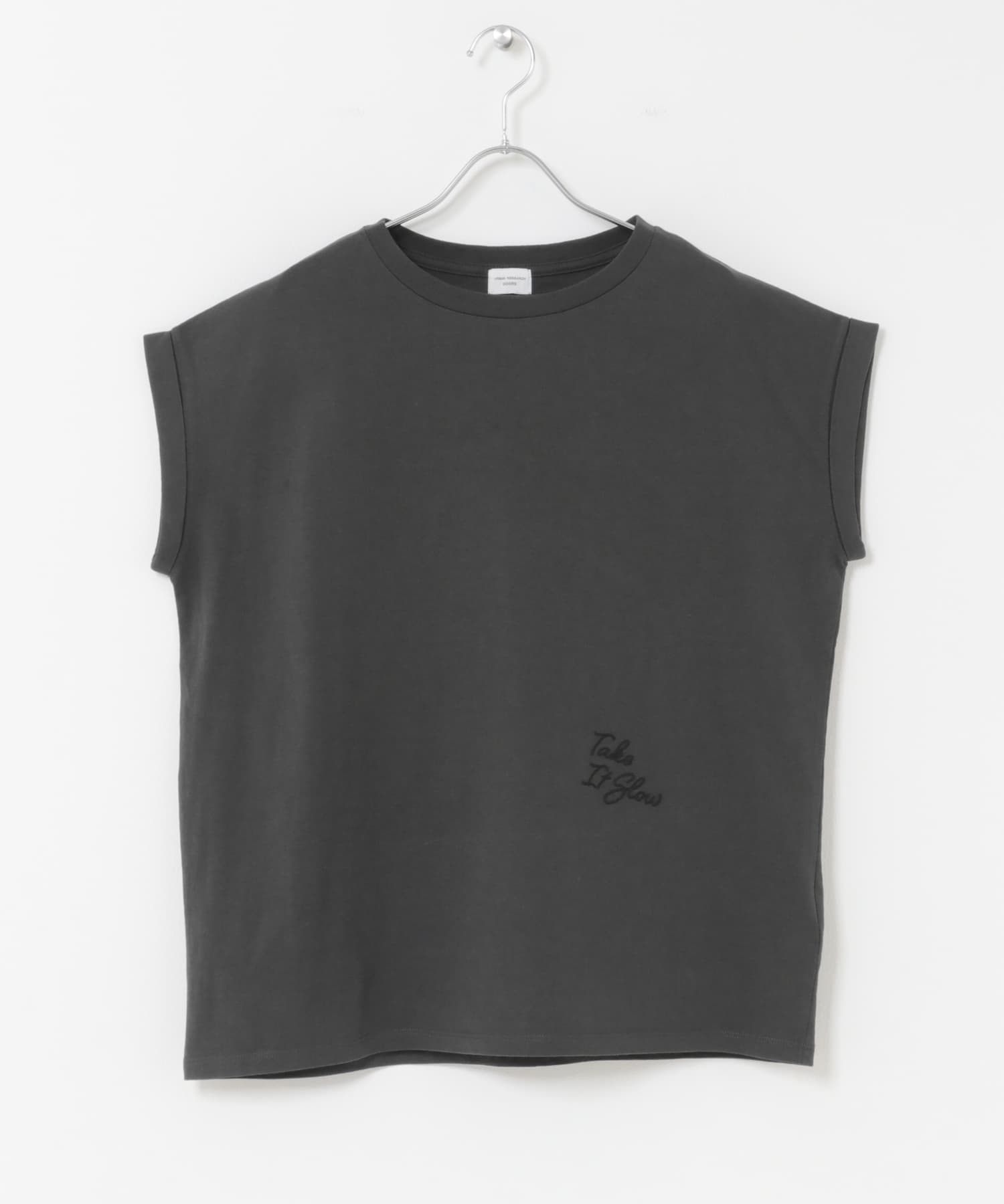 刺繍ロゴTシャツ CHARCOAL Free