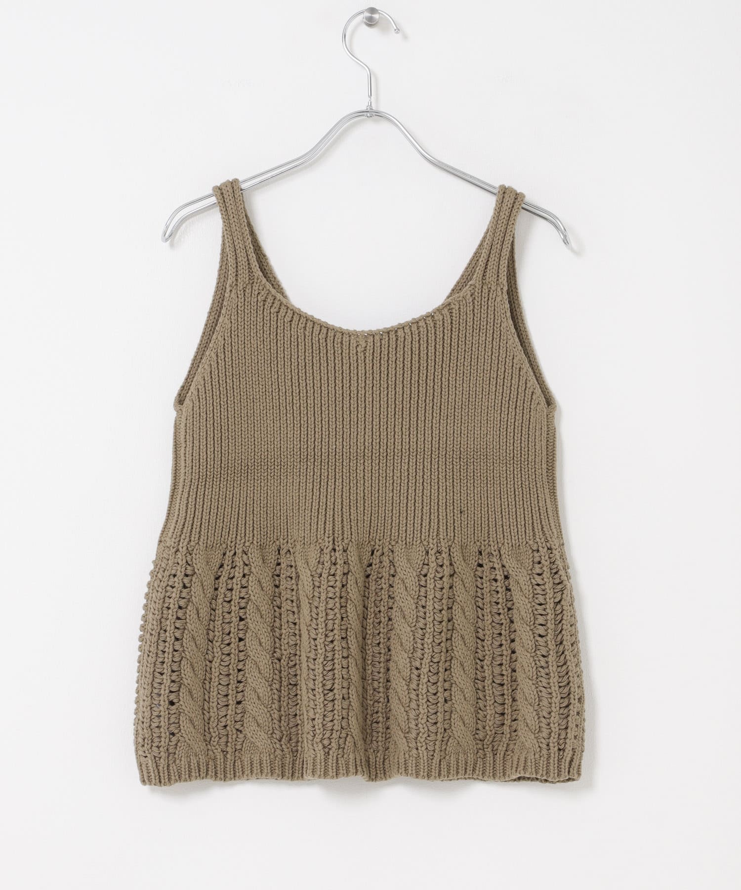 Button Cotton Knit Vest BEIGE Free