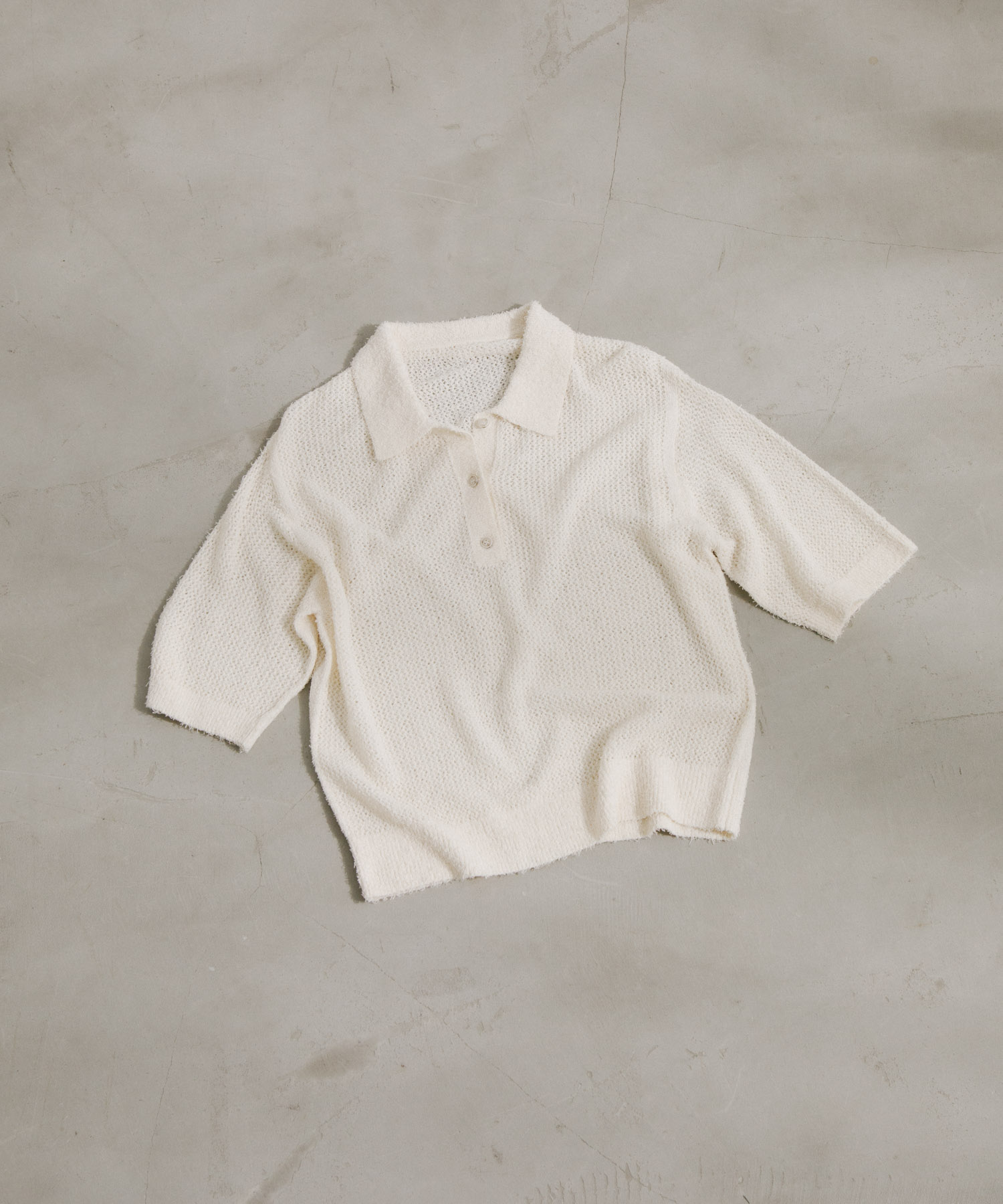 Acetate Mix Collared Knit