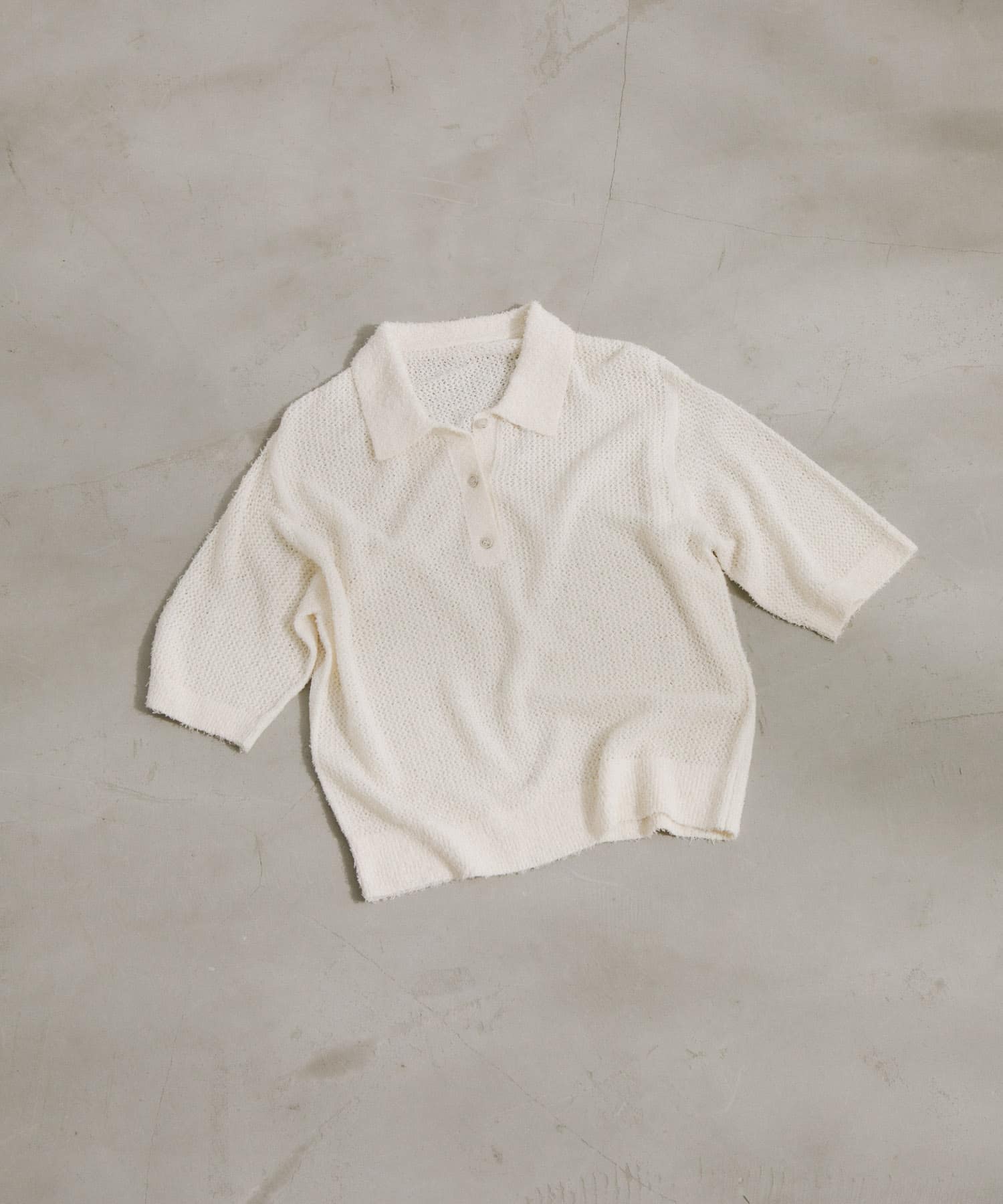 Acetate Mix Collared Knit