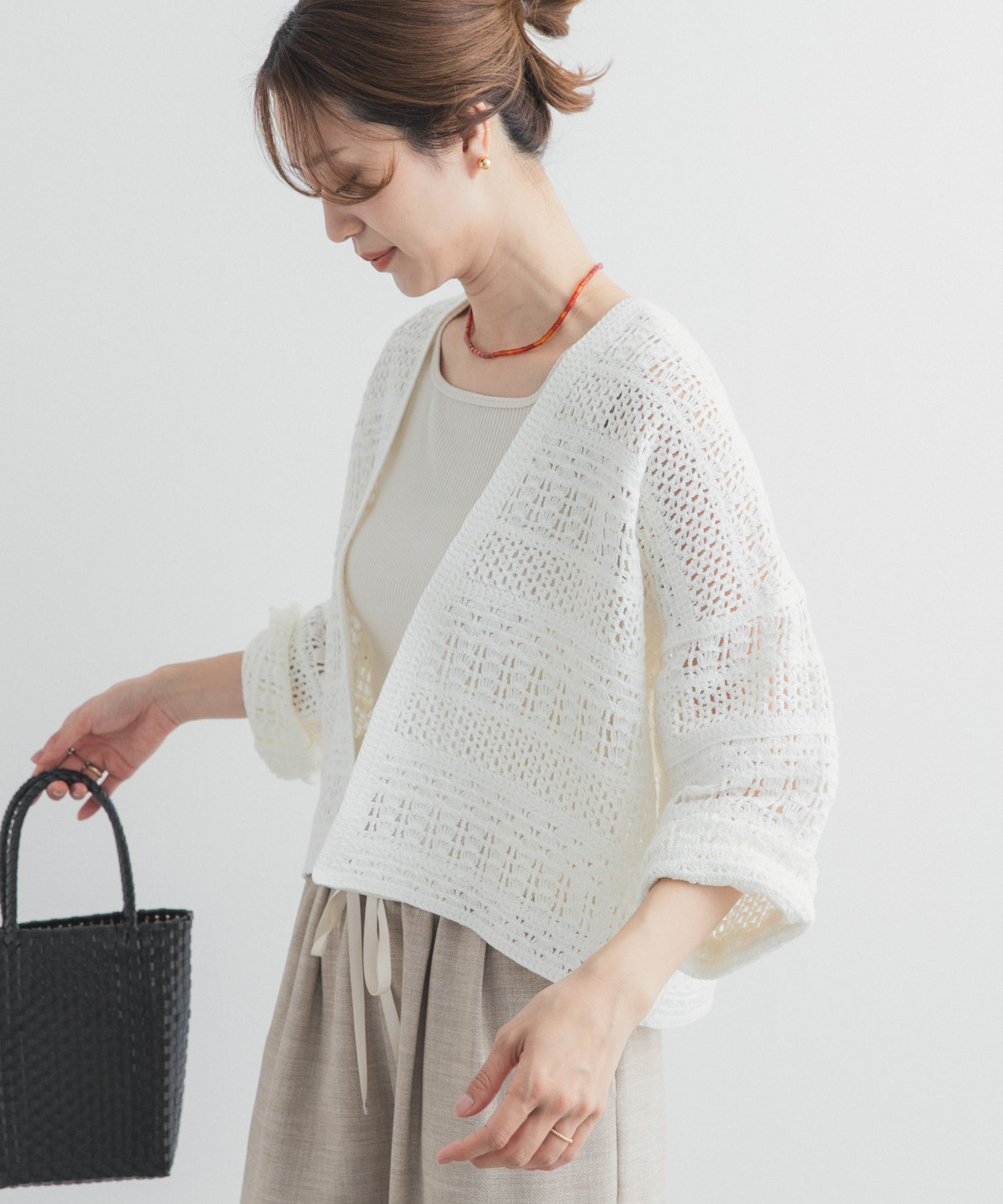 クロシェニットカーディガン