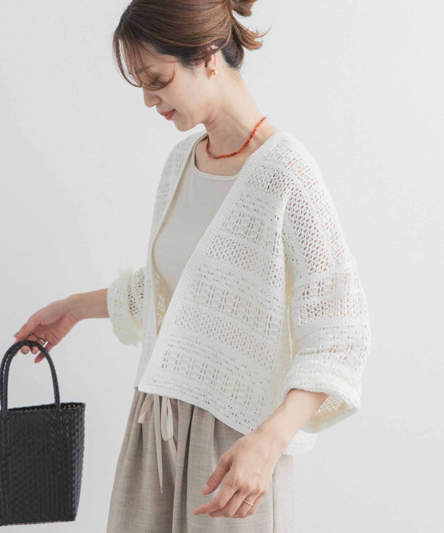 クロシェニットカーディガン