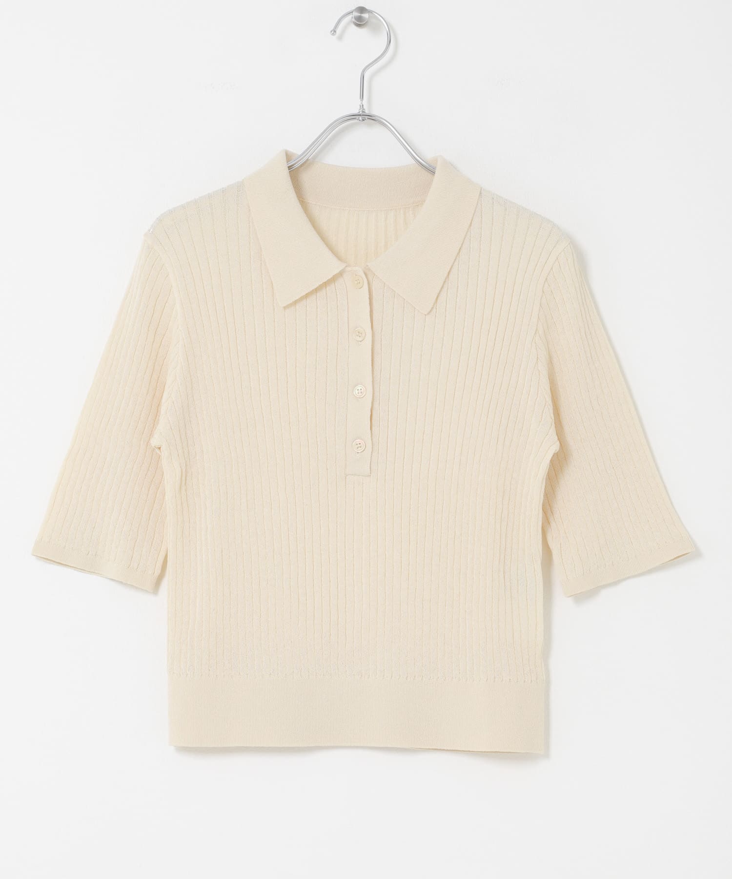 『スタッフ企画』シアーリブ衿付きニット