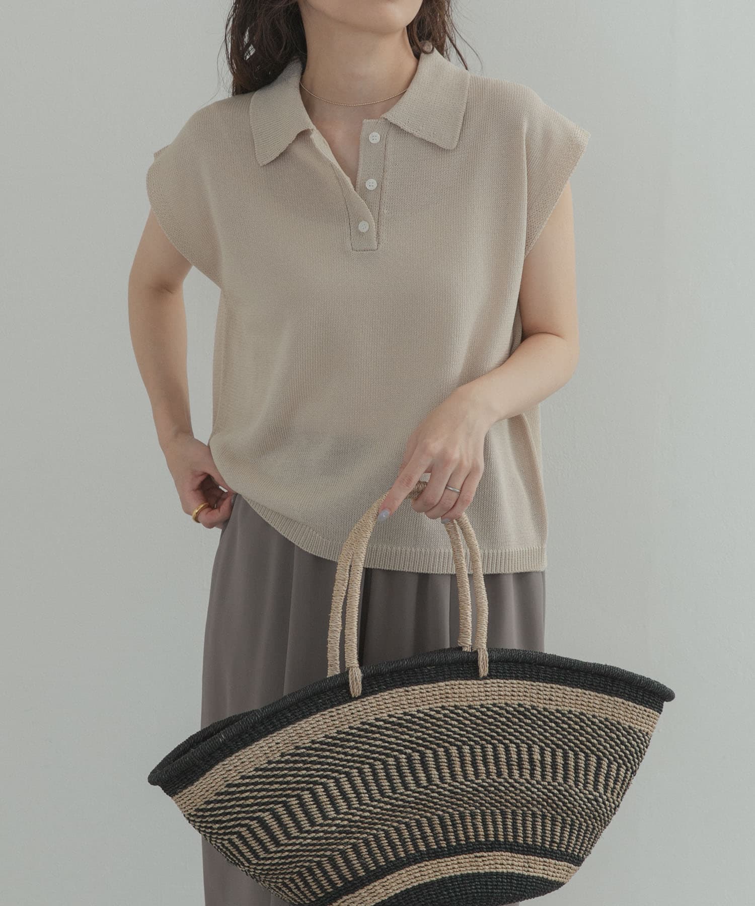 『WEB限定』フレンチスリーブポロニット