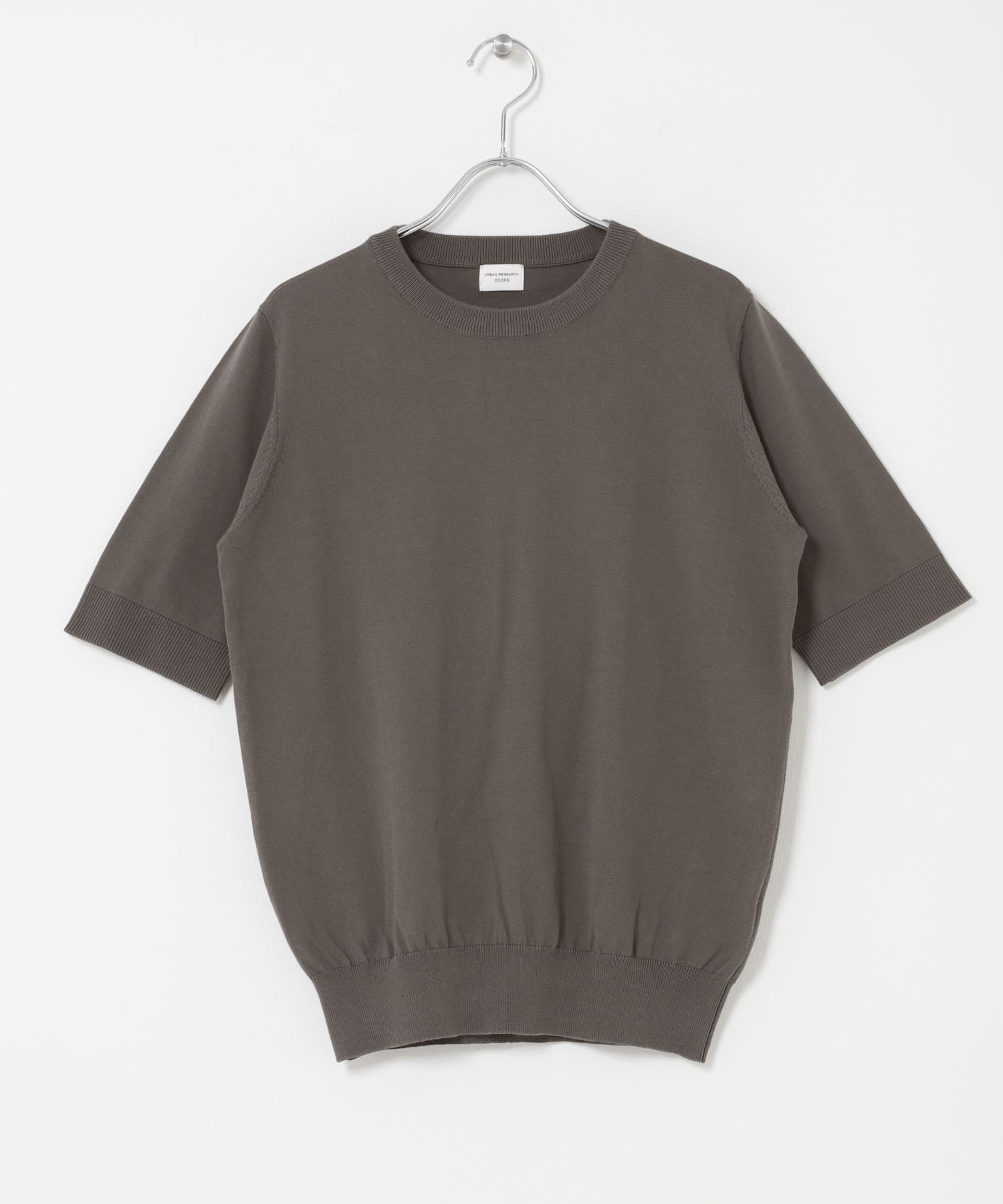 『UR TECH ひやサラクール』コットンハーフスリーブKNIT CHARCOAL Free