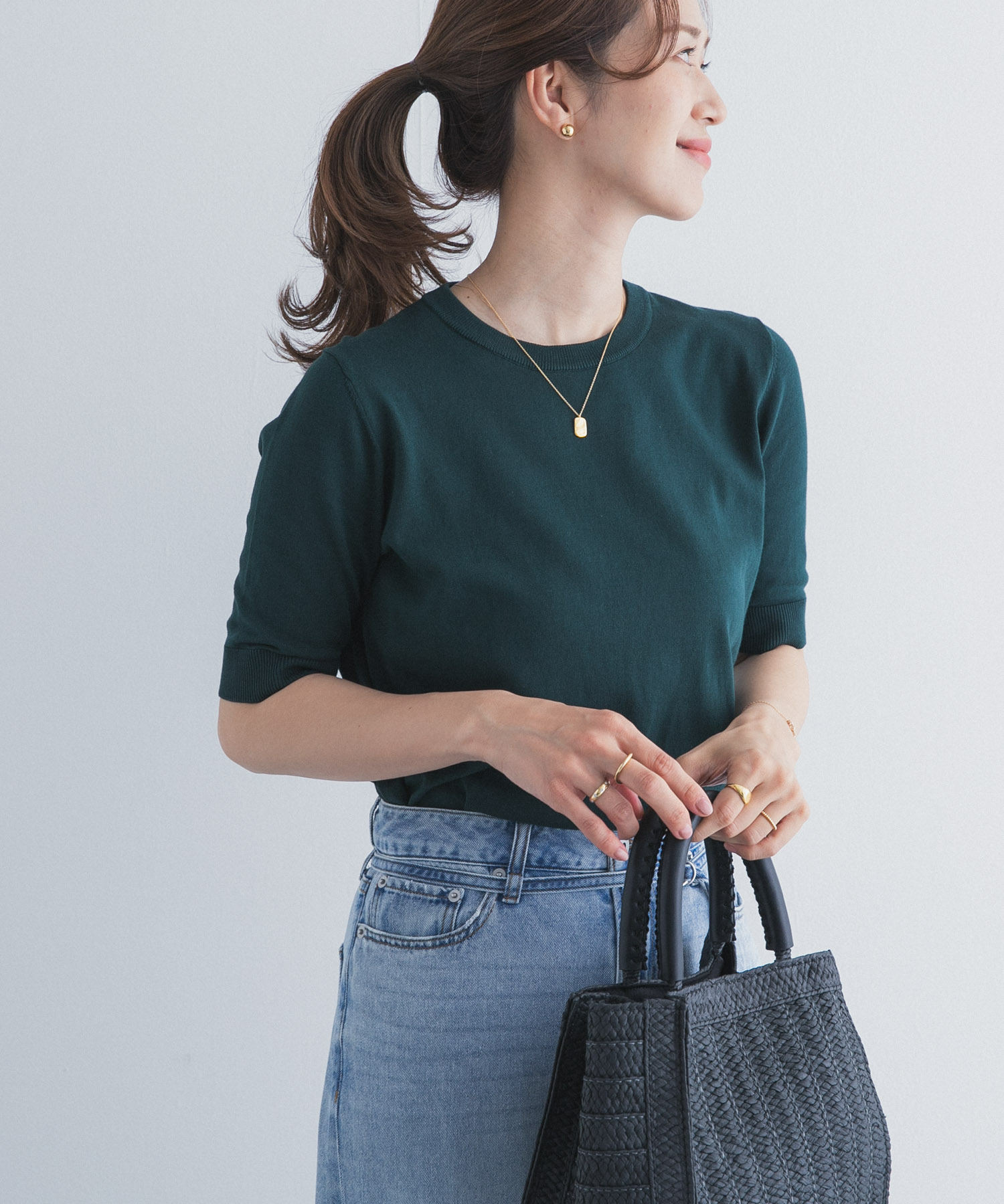 『UR TECH ひやサラクール』コットンハーフスリーブKNIT