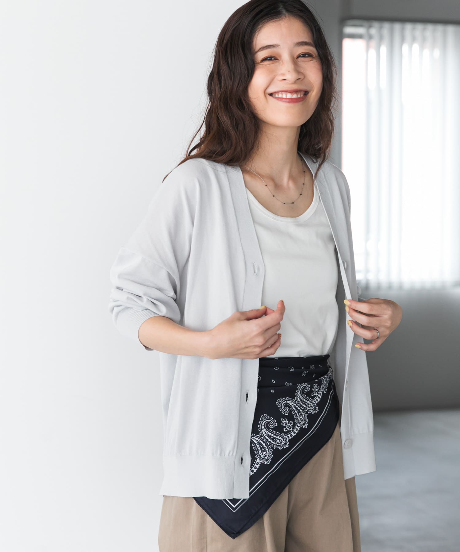 『UR TECH』サマシェアニットカーディガン