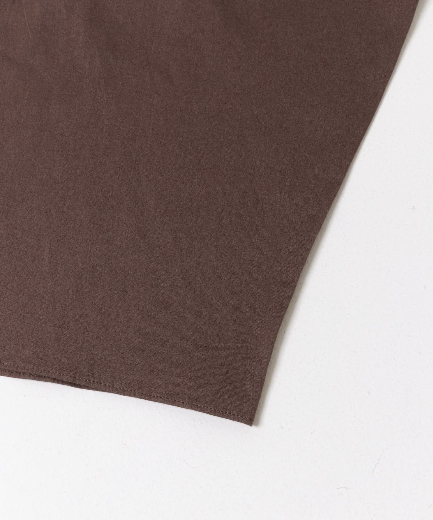 コットンボイルロールアップスリーブブラウス BROWN Free