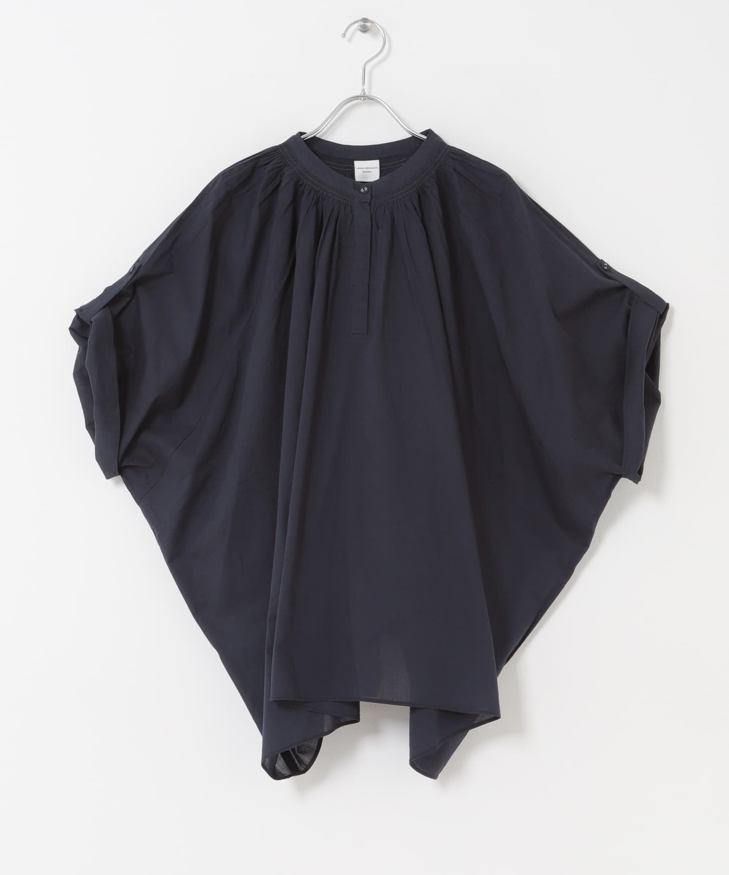 コットンボイルロールアップスリーブブラウス NAVY Free