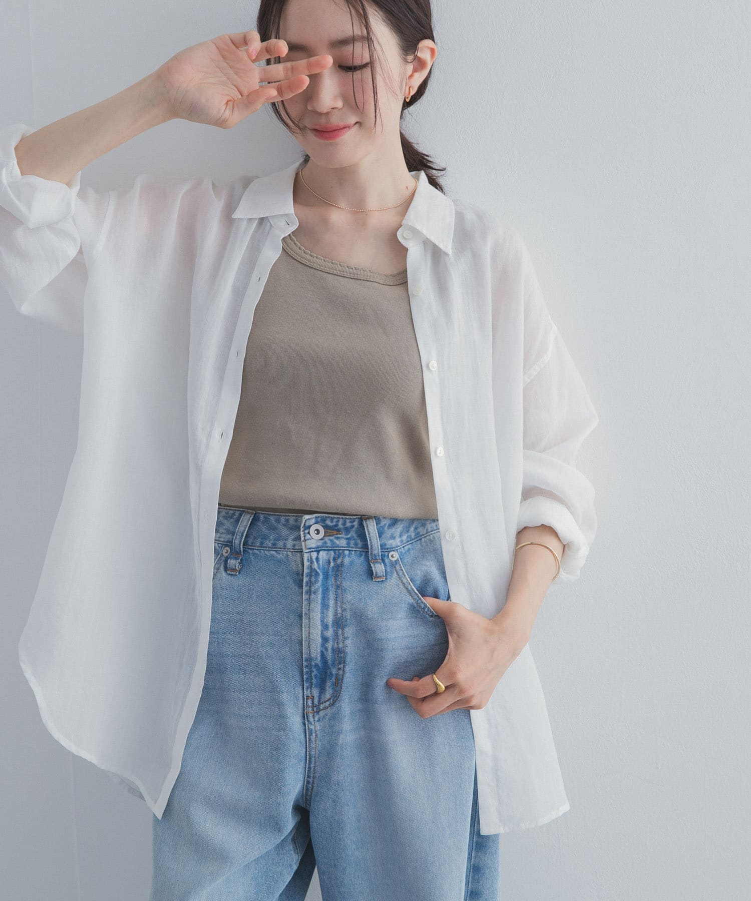 ラミー混ルーズシャツ