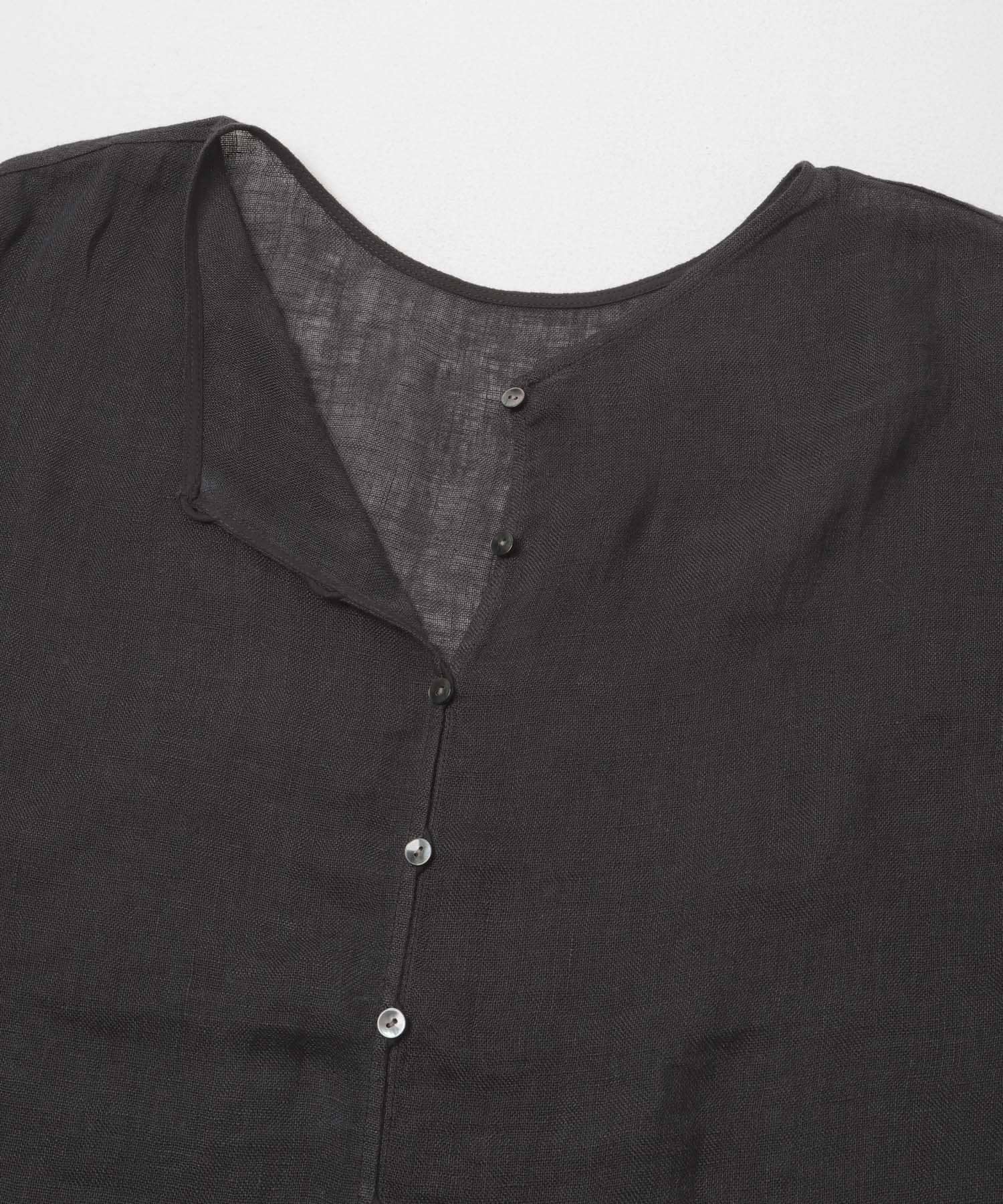 Linen Mesh 2way Blouse BLACK Free